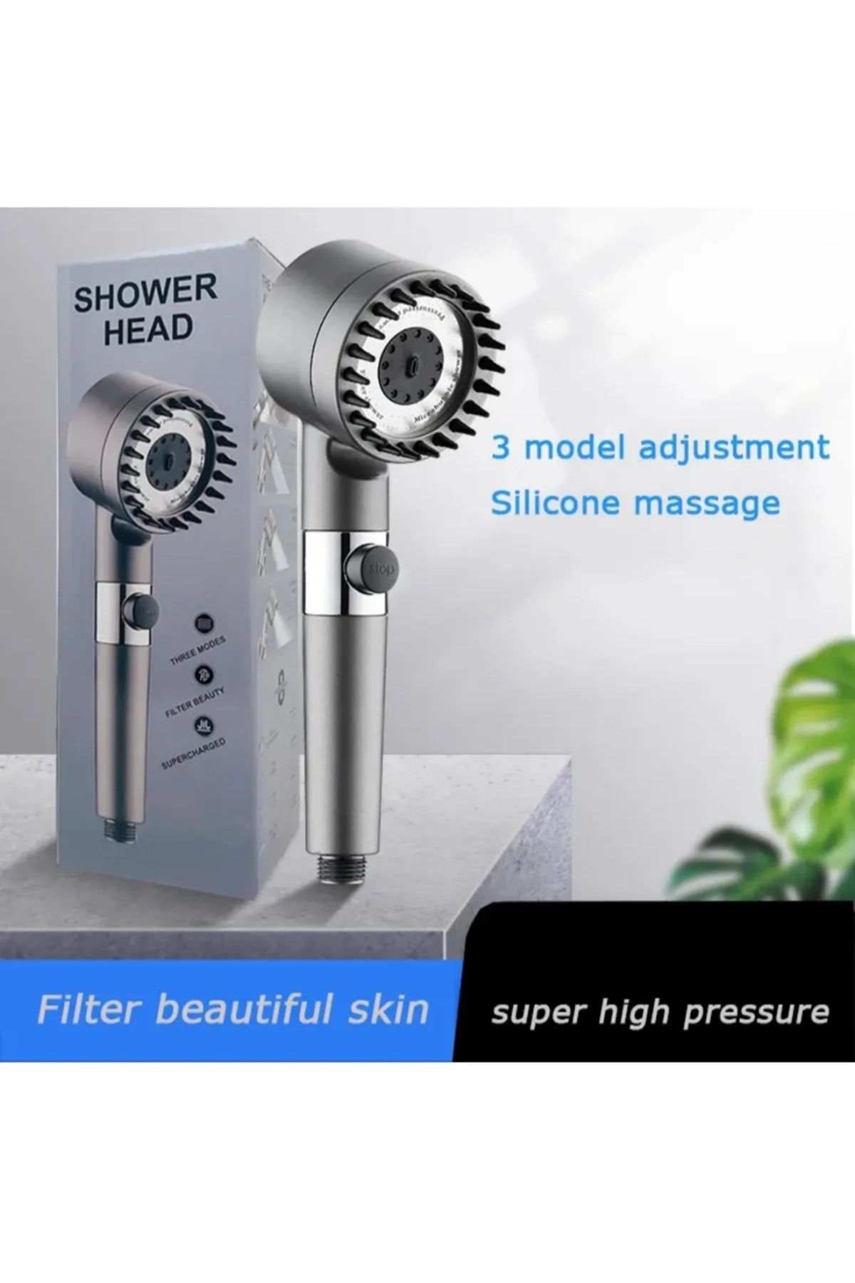 HOT POWER Klor ve Kireçten Arındıran Filtreli Duş Başlığı - 3 Modlu Tazyikli ve Yağmur Akışı Özellikleriyle