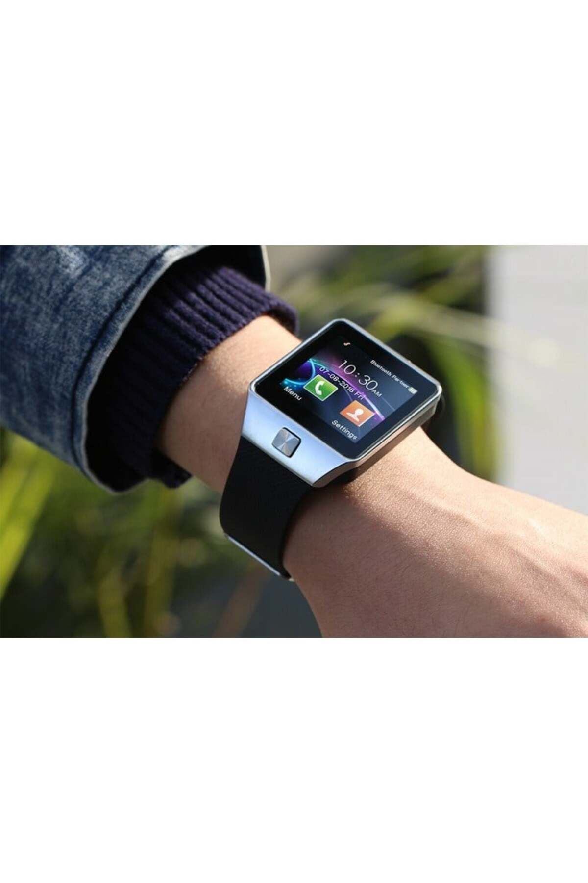 TECHSTAR-Ceas inteligent Techstar® DZ09, LCD de 1,56 inci, SIM, compatibil cu MicroSD, cameră, apeluri, SMS-uri, pedometru, funcție Sleep 7