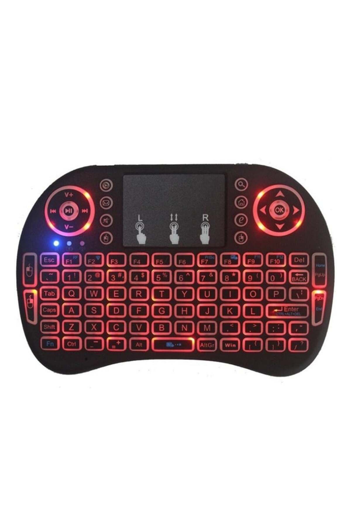 TECHSTAR-® I8 Rgb Play Wireless Illuminated Keyboard, Air Mouse, With Touchpad, For Tv Box And Mini P 4