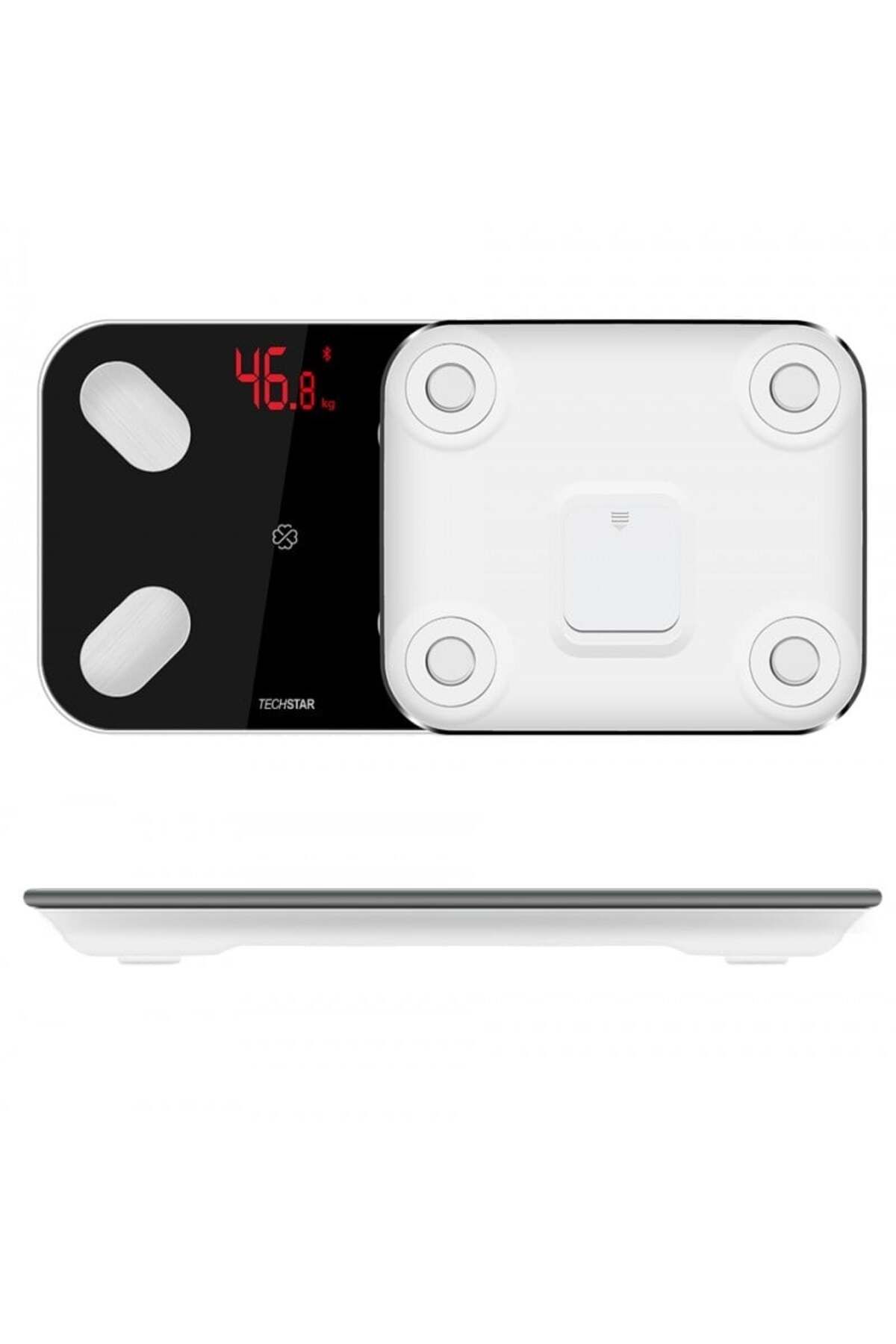 TECHSTAR-Cântar electronic inteligent ®, negru, afișaj digital, wireless, Bluetooth, greutate maximă 180 kg, Com 5