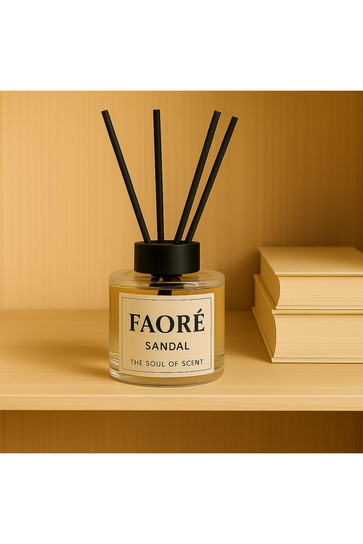 Faoré FAORE SANDAL Çubuklu Oda Kokusu 120 ml | Sandal, Misk ve Öd Ağacı Notalı | Kalıcı & Difüzör