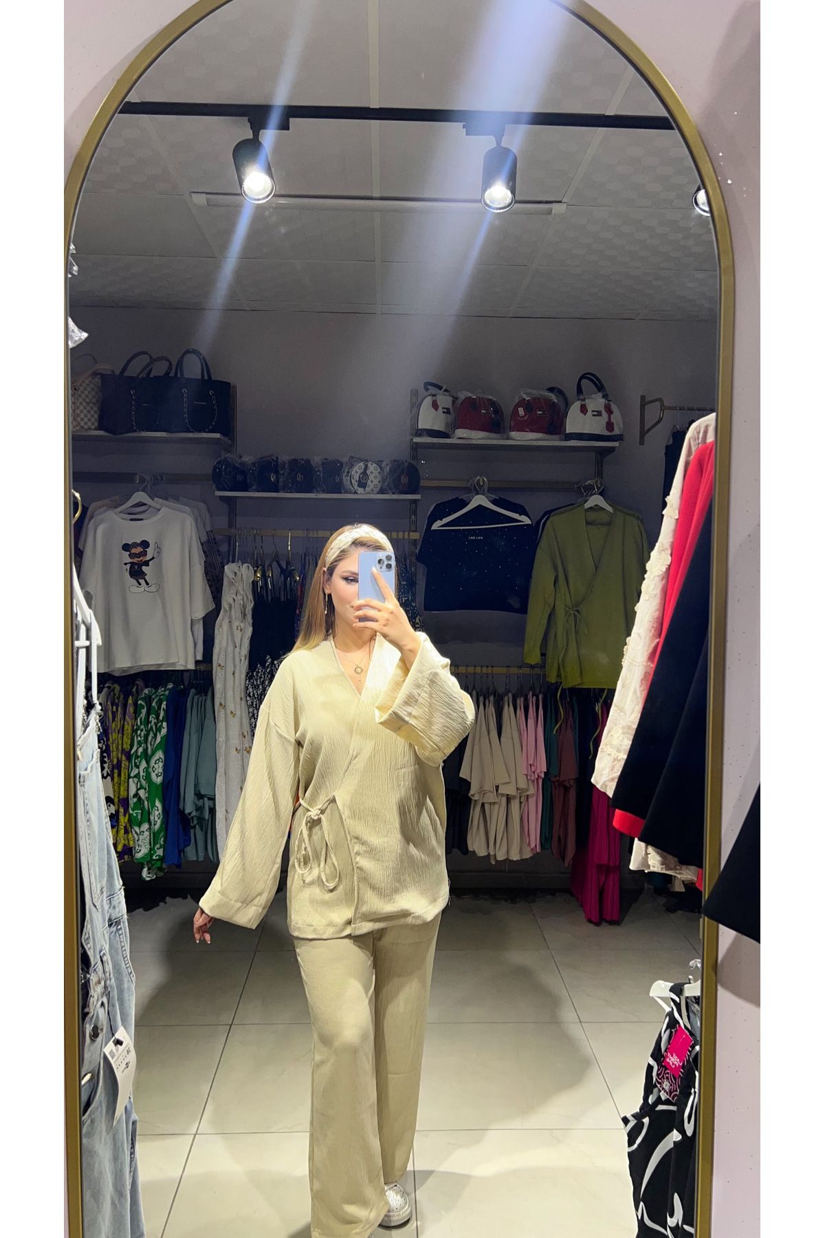 Elvira Butik KETEN KİMONO TAKIM