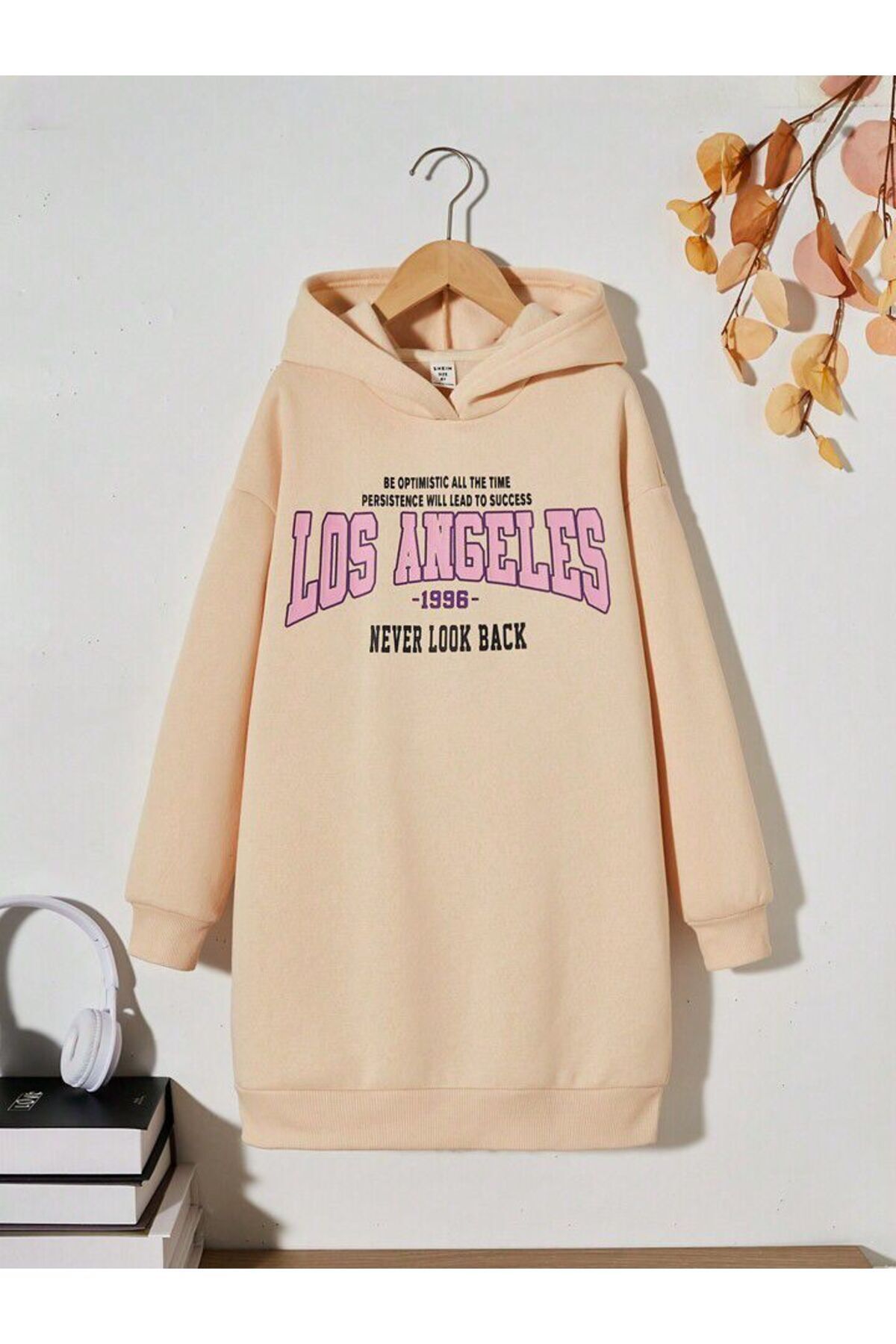 AMMA Çocuk Los Angeles Baskılı Kız Çocuk Sweatshirt Elbise / Tunik