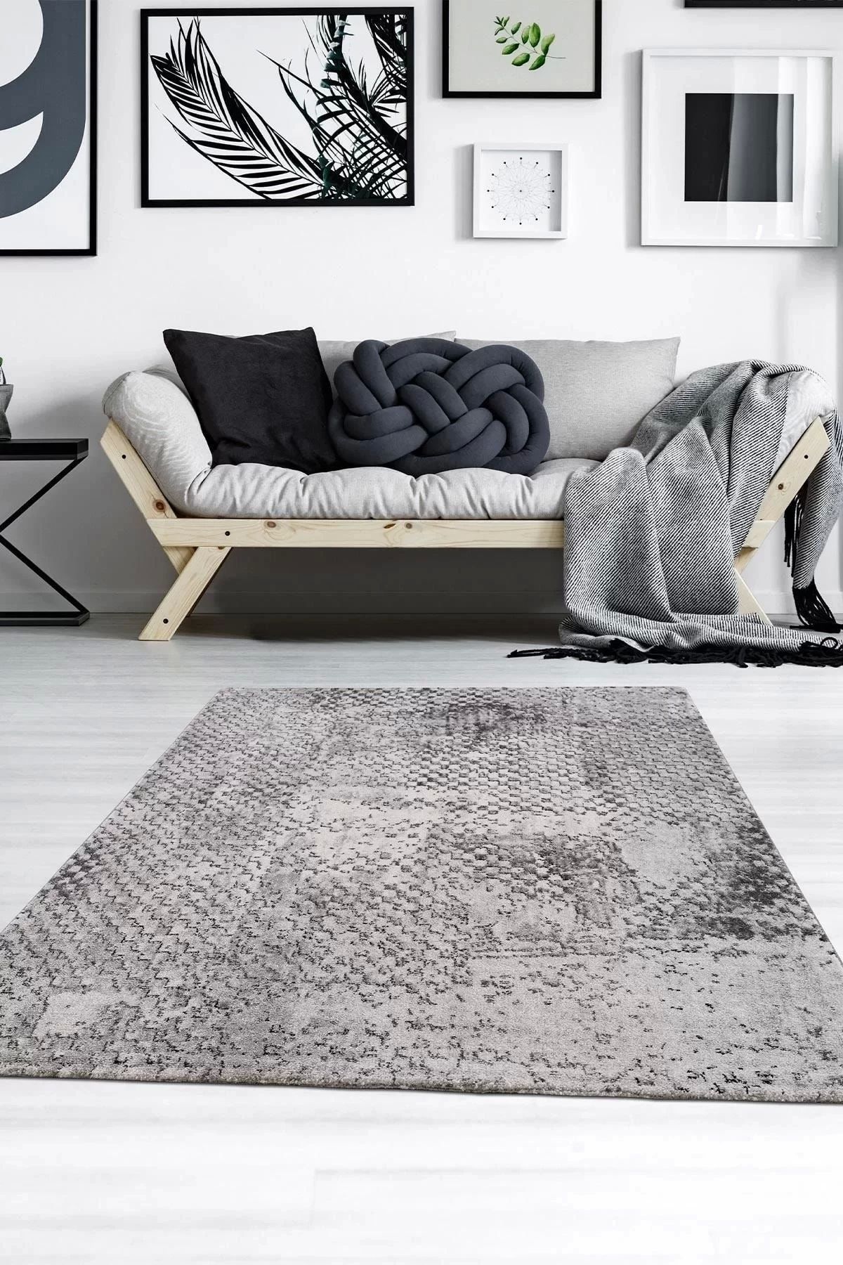 PetraHomeLiving Safir Modern Salon ve Oturma Odası Halısı - Gri