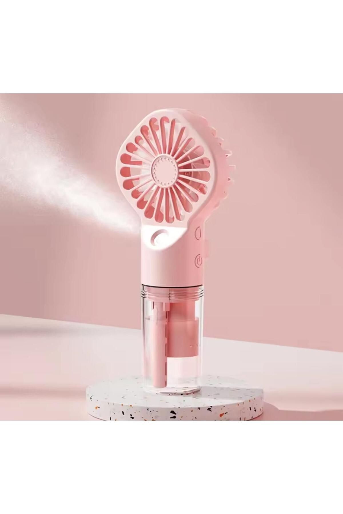 fortrek Mini Fan Şarjlı El Fanı Su Püskürtmeli Boyuna Asmalı Mini Klima