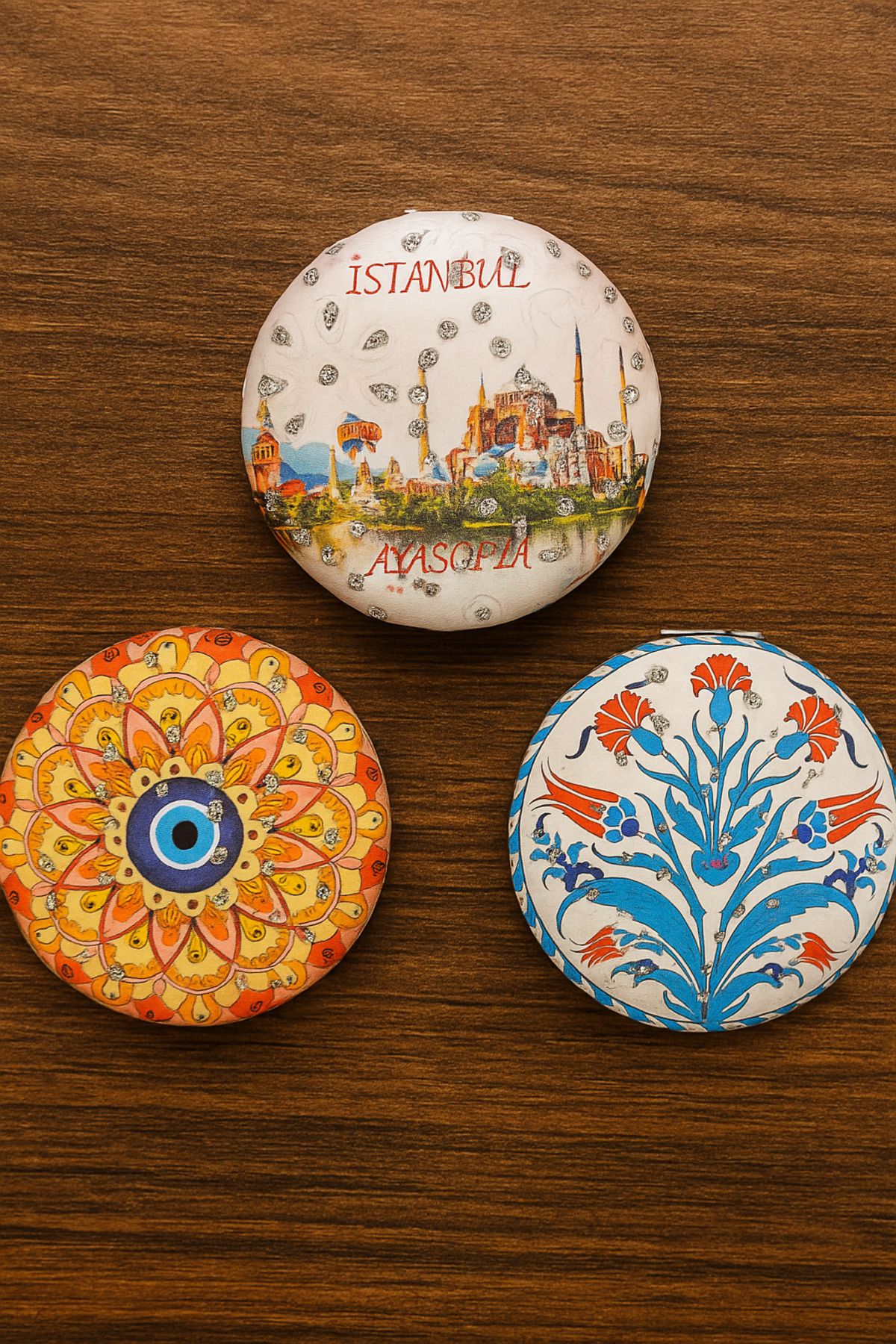 BAZAAR 4 Hediyelik Cep Aynası 3 ADET