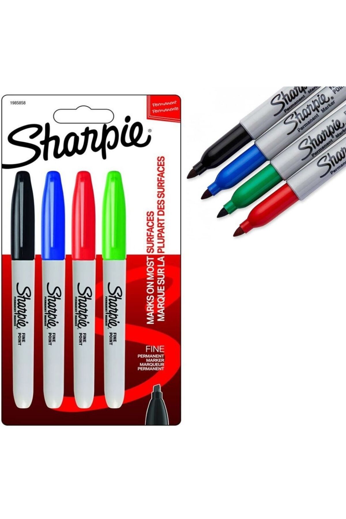 Sharpie Permanent Markör 4'lü Set Her Yüzeye Uygun Opak