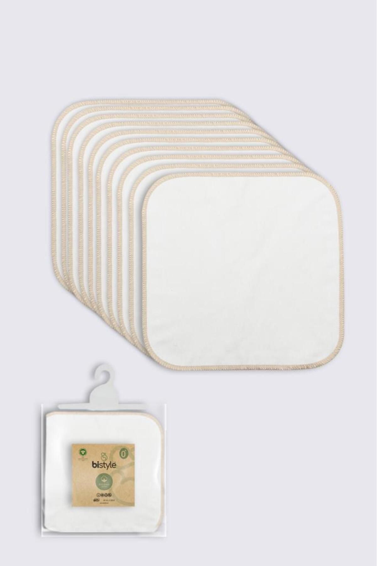 NW NessiWorld Nessiworld Bistyle Organik 28x28 10'Lu Penye Mendil 90101 Ekru