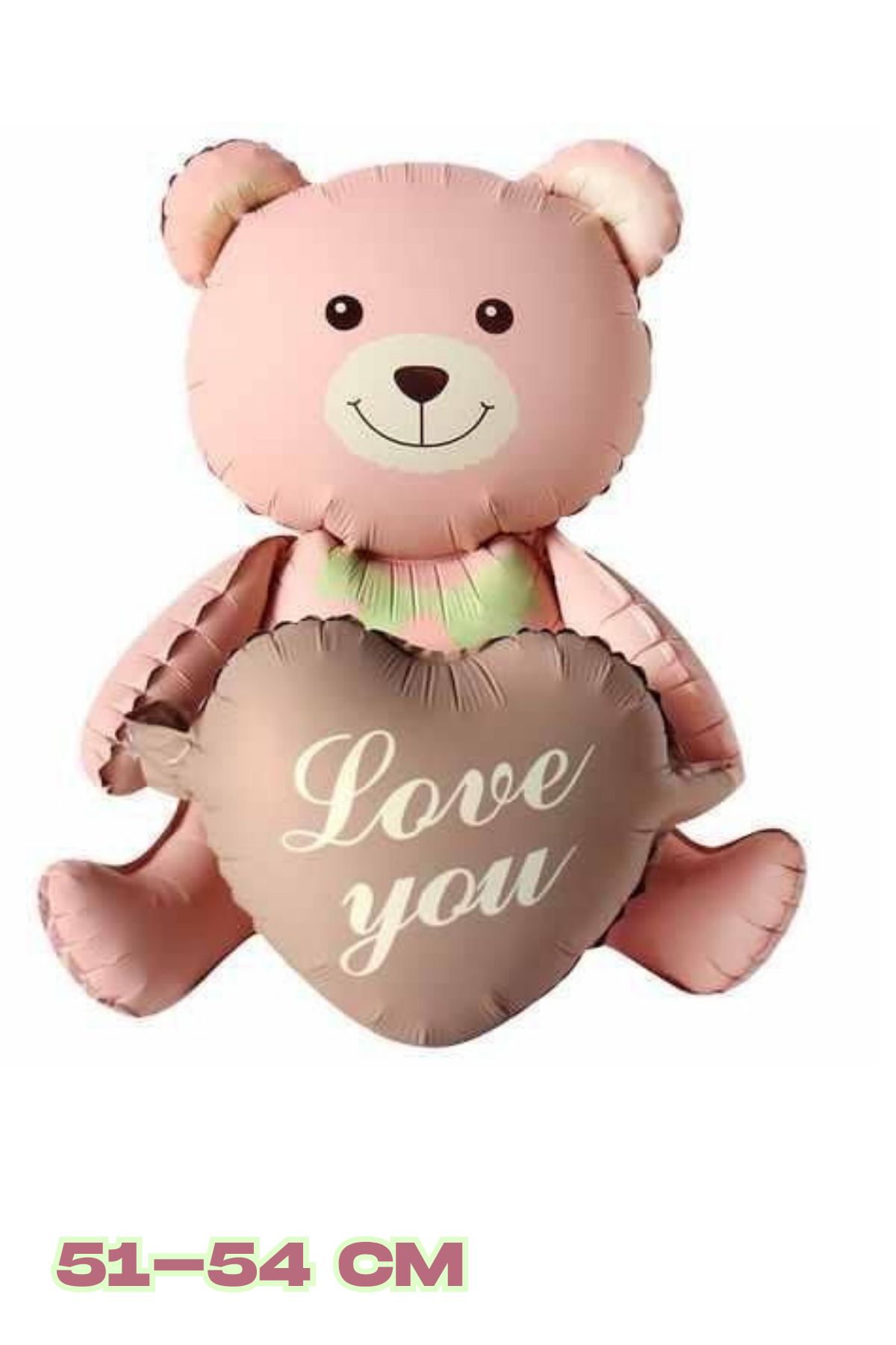 Baloncu Dede I Love You Yazılı Pembe Ayıcık Helyum Balon Sevgili ve Özel Gün İçin Balon