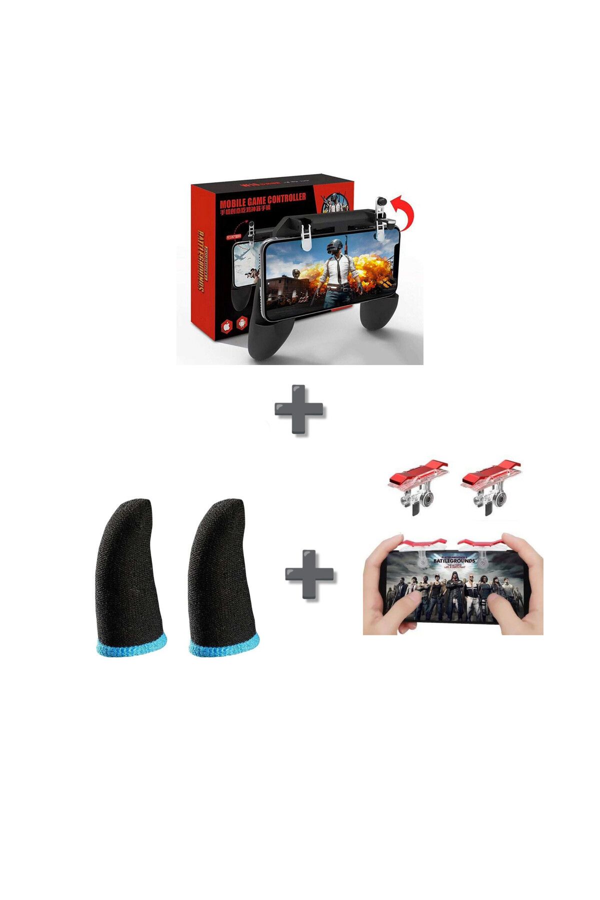 gökkuşağı store W10 Joistic Oyun Konsolu Ateş Tetik Kırmızı Parmaklık Eldiveni Set 3 Lü Set