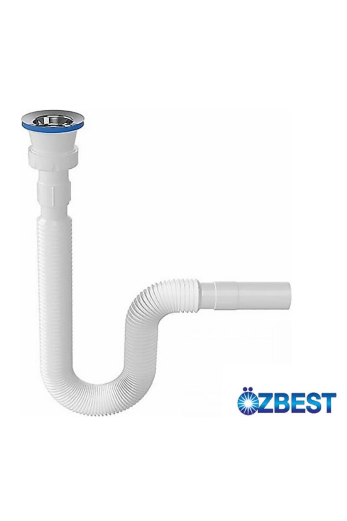 ÖZBEST PLASTİK Körüklü Uzun Sifon + Adaptör Conta Hediyeli