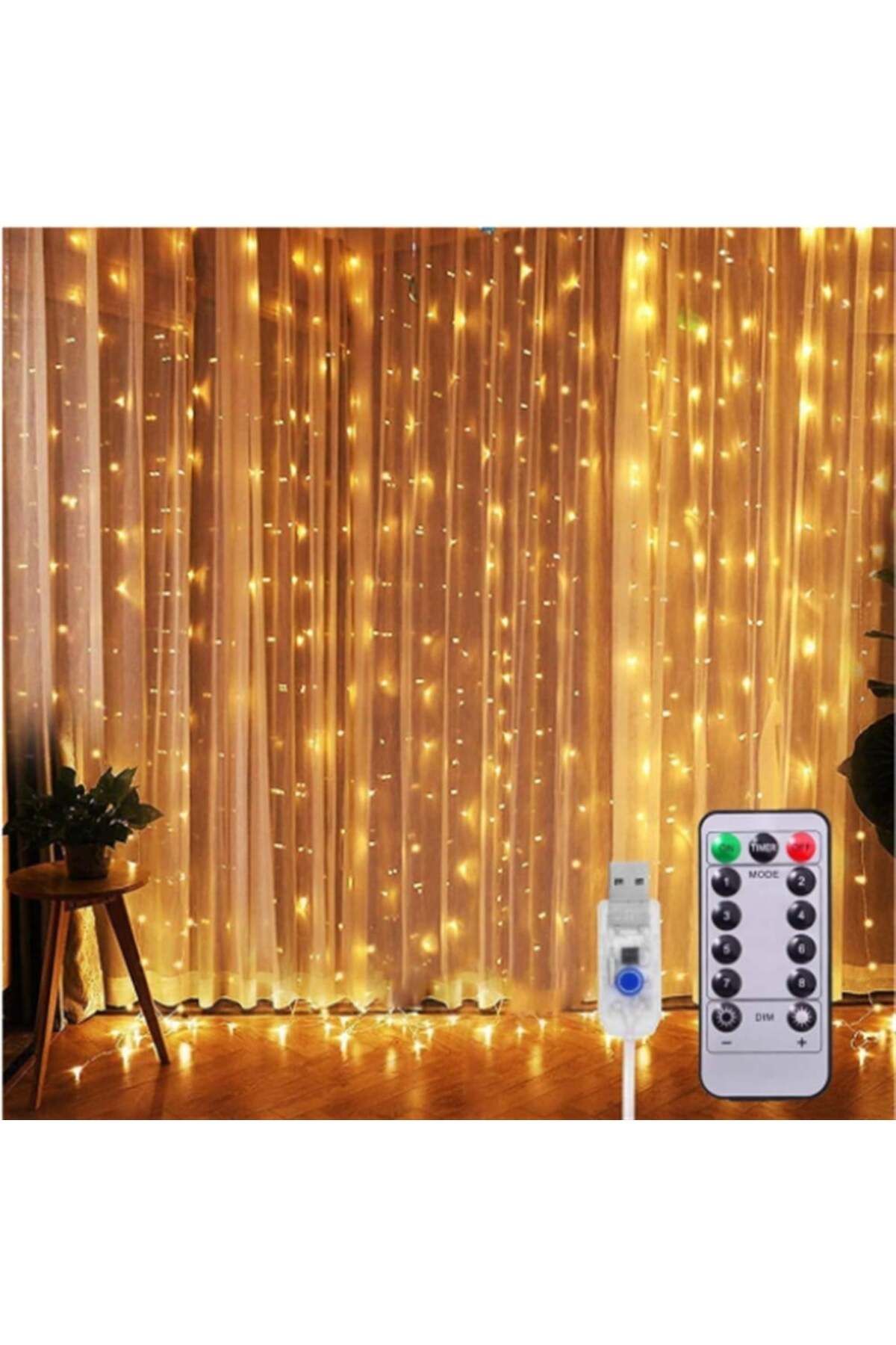 shop 3X3 Günışığı Perde Led 8 Animasyonlu Usb Girişli