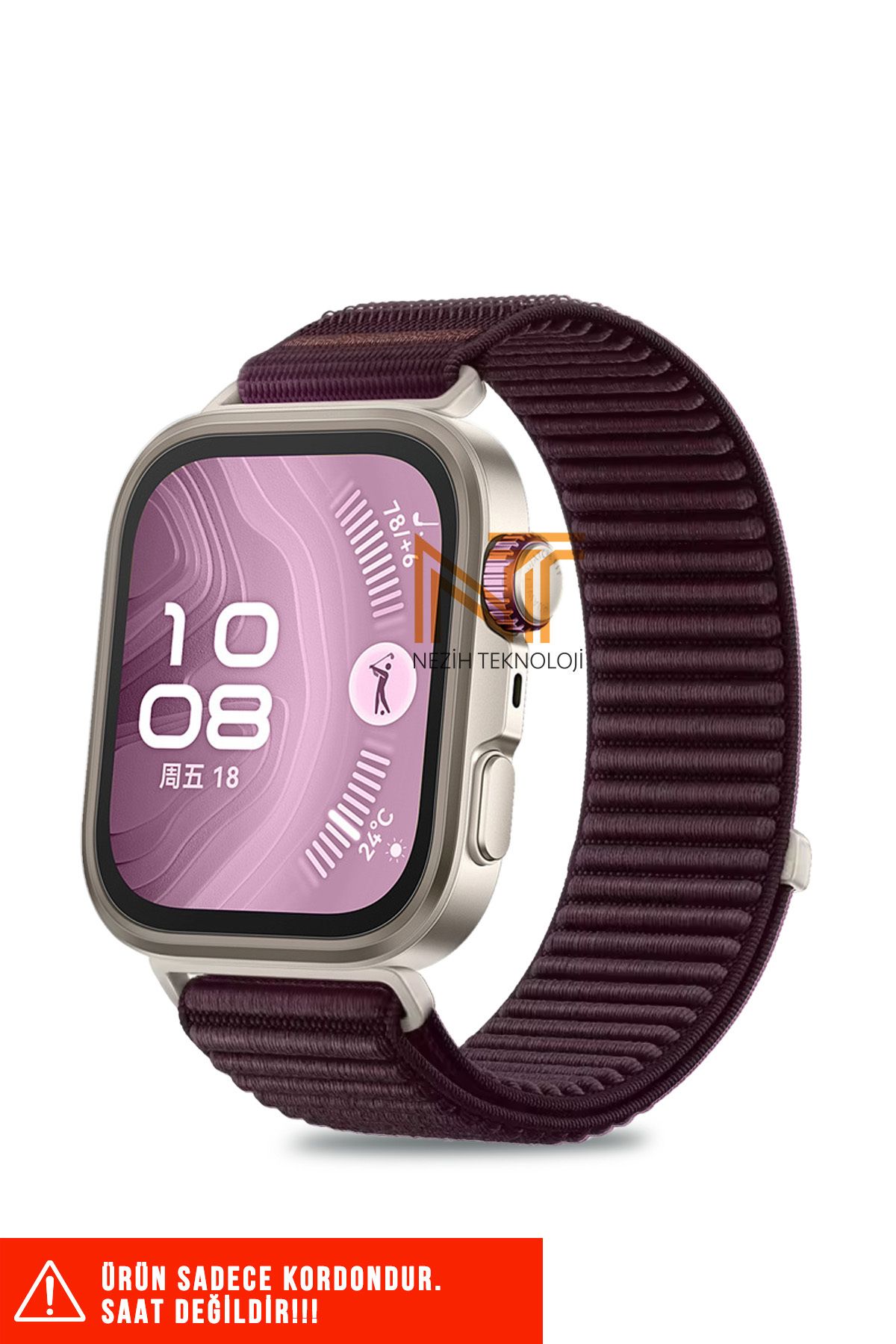 Nezih Case Huawei Fit 4 Pro / Fit 4 / Fit 3 Uyumlu Sportif Örgü Cırtlı Pratik Kordon