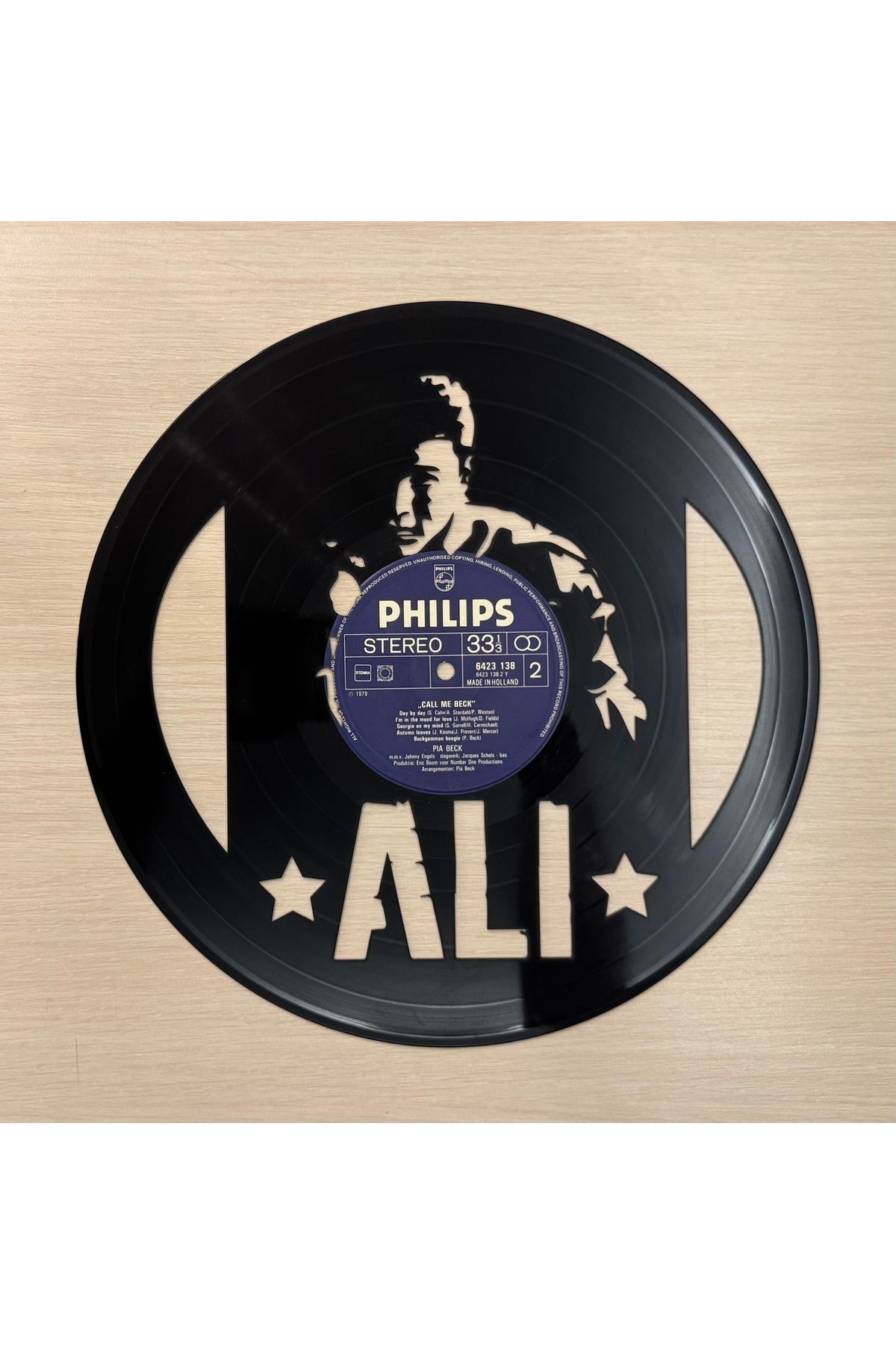 Bi' Dünya Wall Decor Muhammed Ali - Gerçek Plaktan Lazer Kesim, Dekoratif Plak (LP) (DEKORLUKTUR, DİNLENEMEZ)