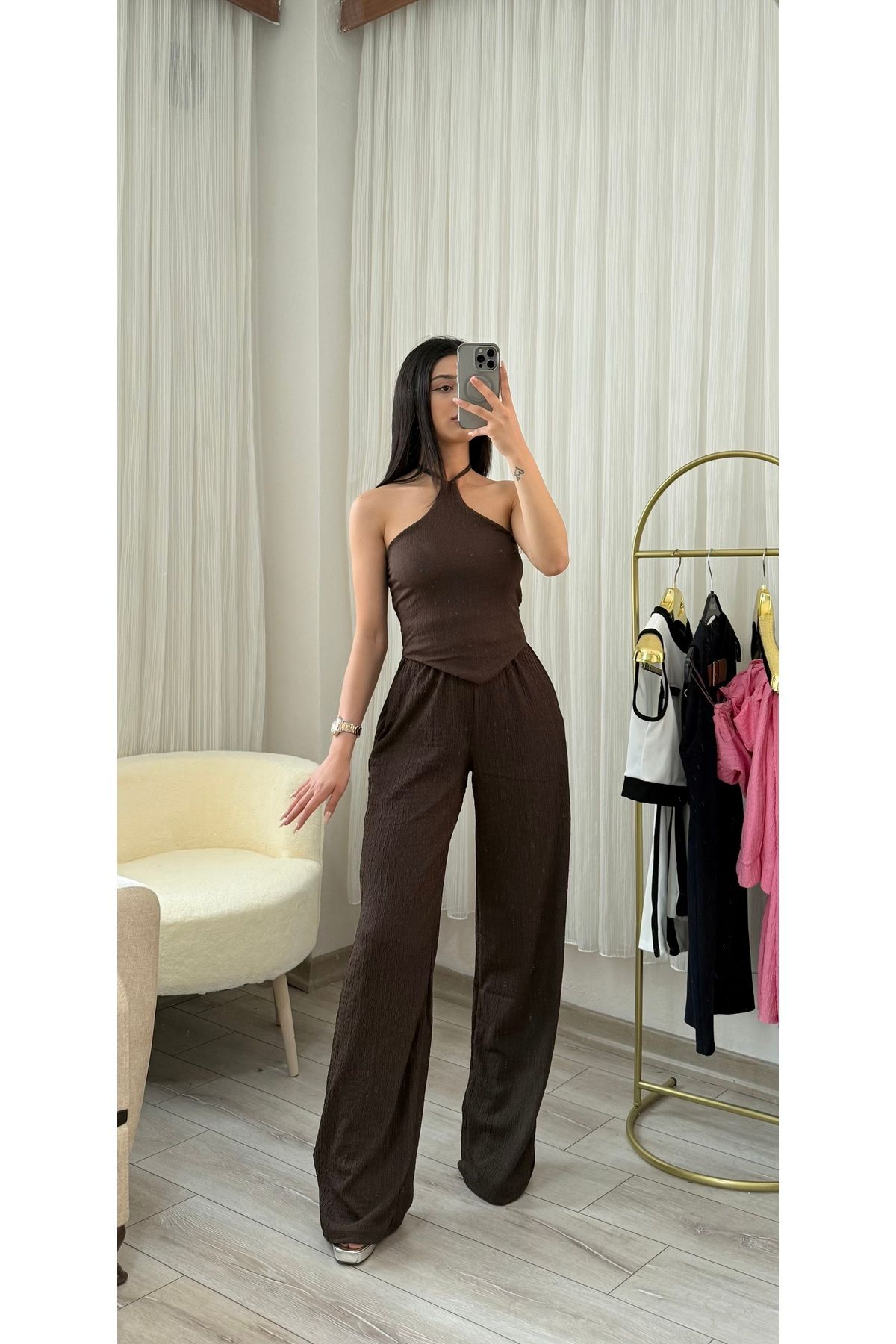 MODA Boyundan Askılı Bürümcük İkili Takım