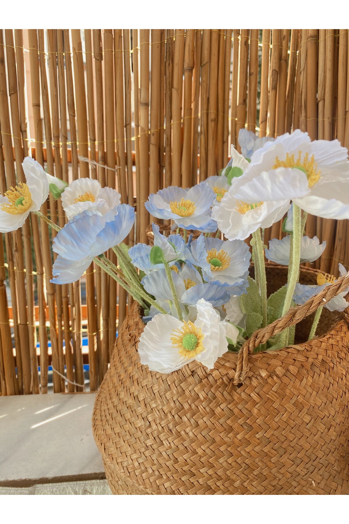 bliss store Yapay çiçek 4lü Gelincik Dalı 4 adet