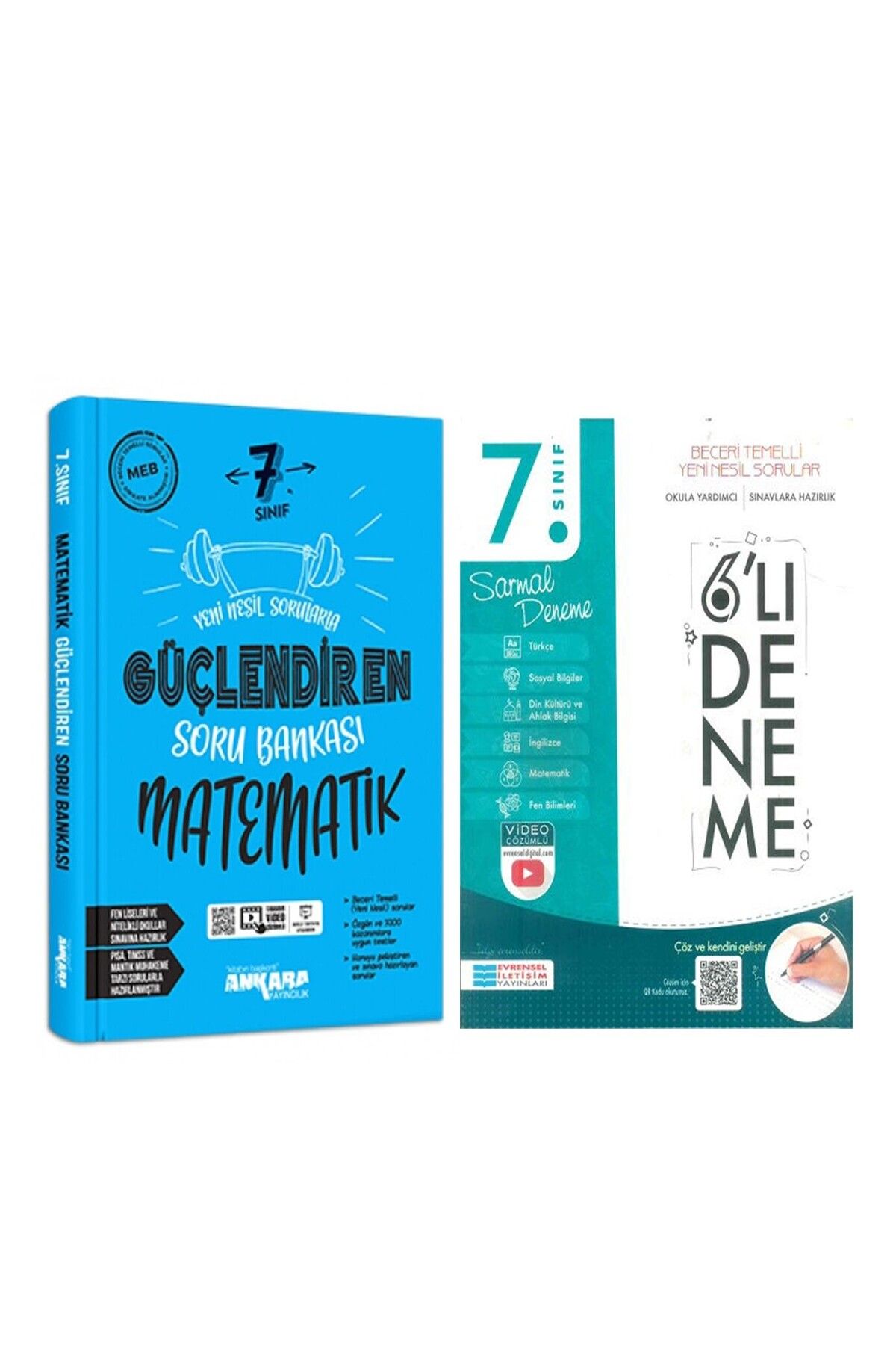Ankara Kitap Merkezi Ankara Yayıncılık 7.Sınıf Matematik Soru Bankası ve Evrensel 6 lı Sarmal Deneme Seti 2 Kitap
