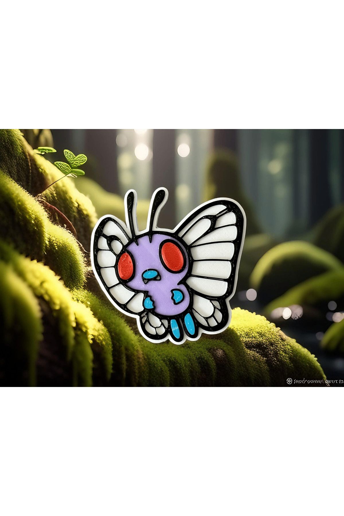 Vision Craft Sevimli Butterfree Chibi Pokemon Buzdolabı Mıknatıs/Anahtarlık (3 Adet)
