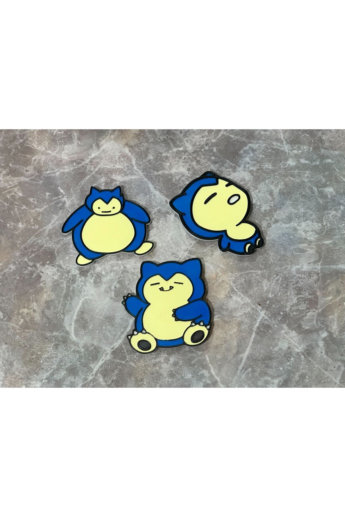 Vision Craft Sevimli Snorlax Chibi Pokemon Buzdolabı Mıknatıs/Anahtar/Pin/Saç Klibi (3 Adet)