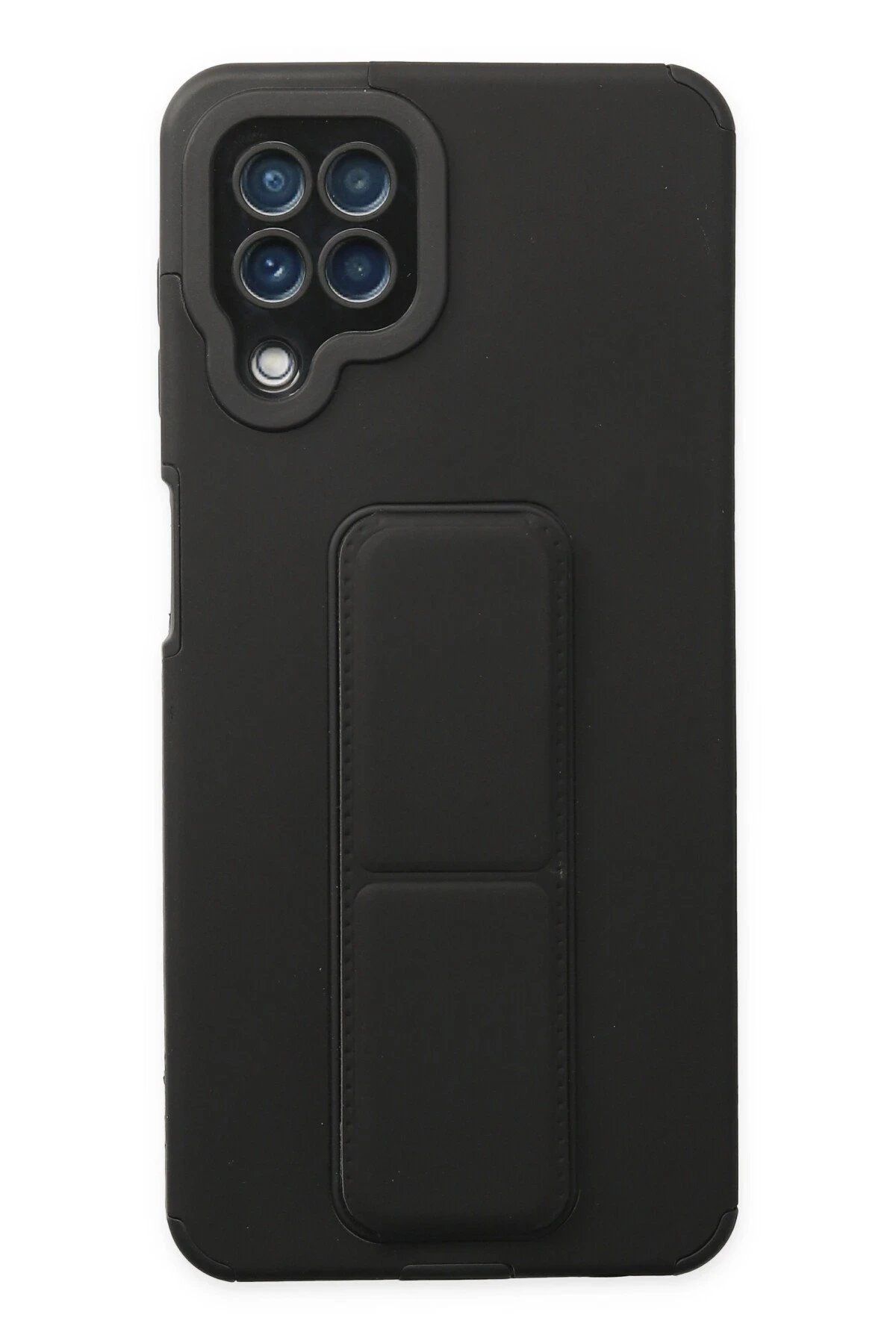 Toptan Bulurum Samsung Galaxy A22 Kılıf Mega Standlı Silikon - Siyah