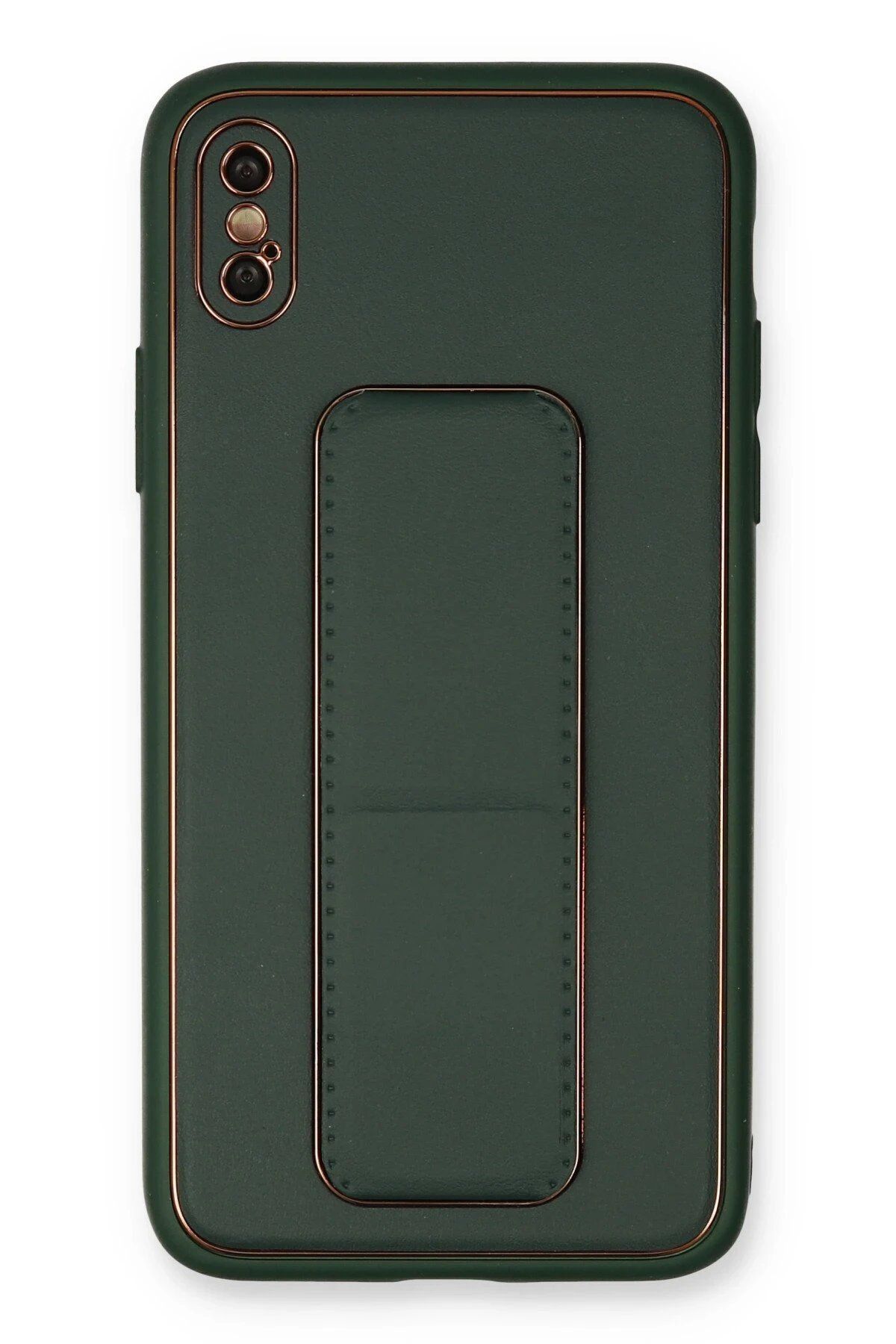 Toptan Bulurum iPhone XS Max Kılıf Coco Deri Standlı Kapak - Yeşil