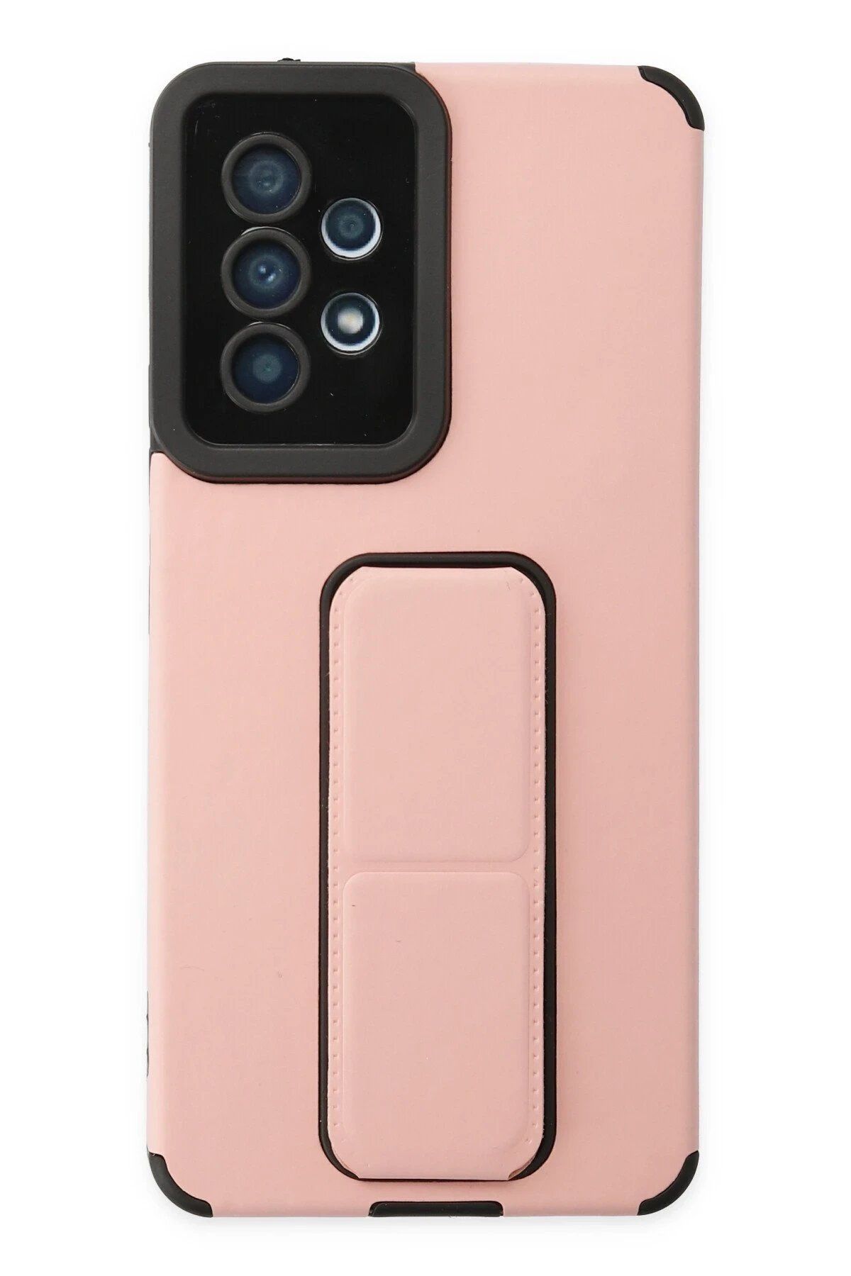 Toptan Bulurum Samsung Galaxy A53 5G Kılıf Mega Standlı Silikon - Pudra