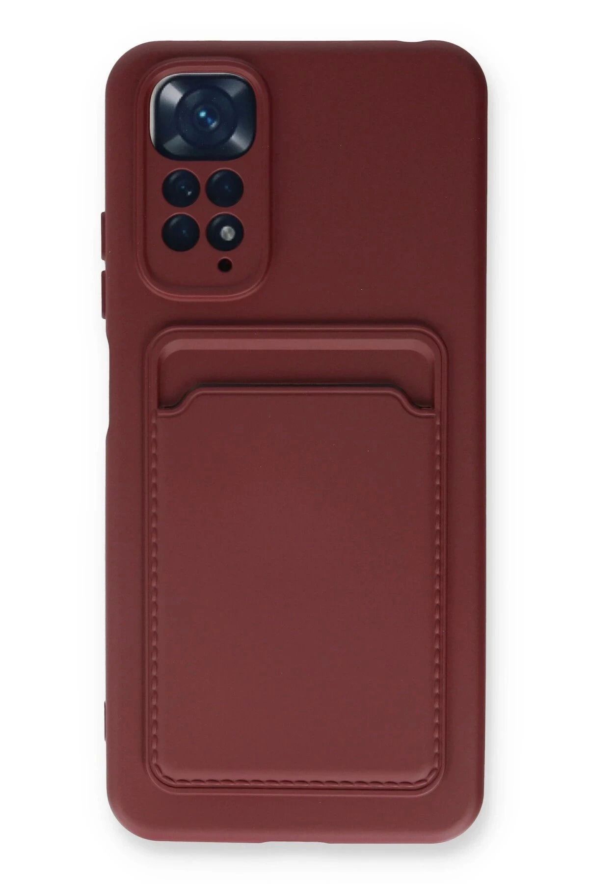 Vita Premio BFS Xiaomi Redmi Note 11S Kılıf Kelvin Kartvizitli Silikon - Bordo