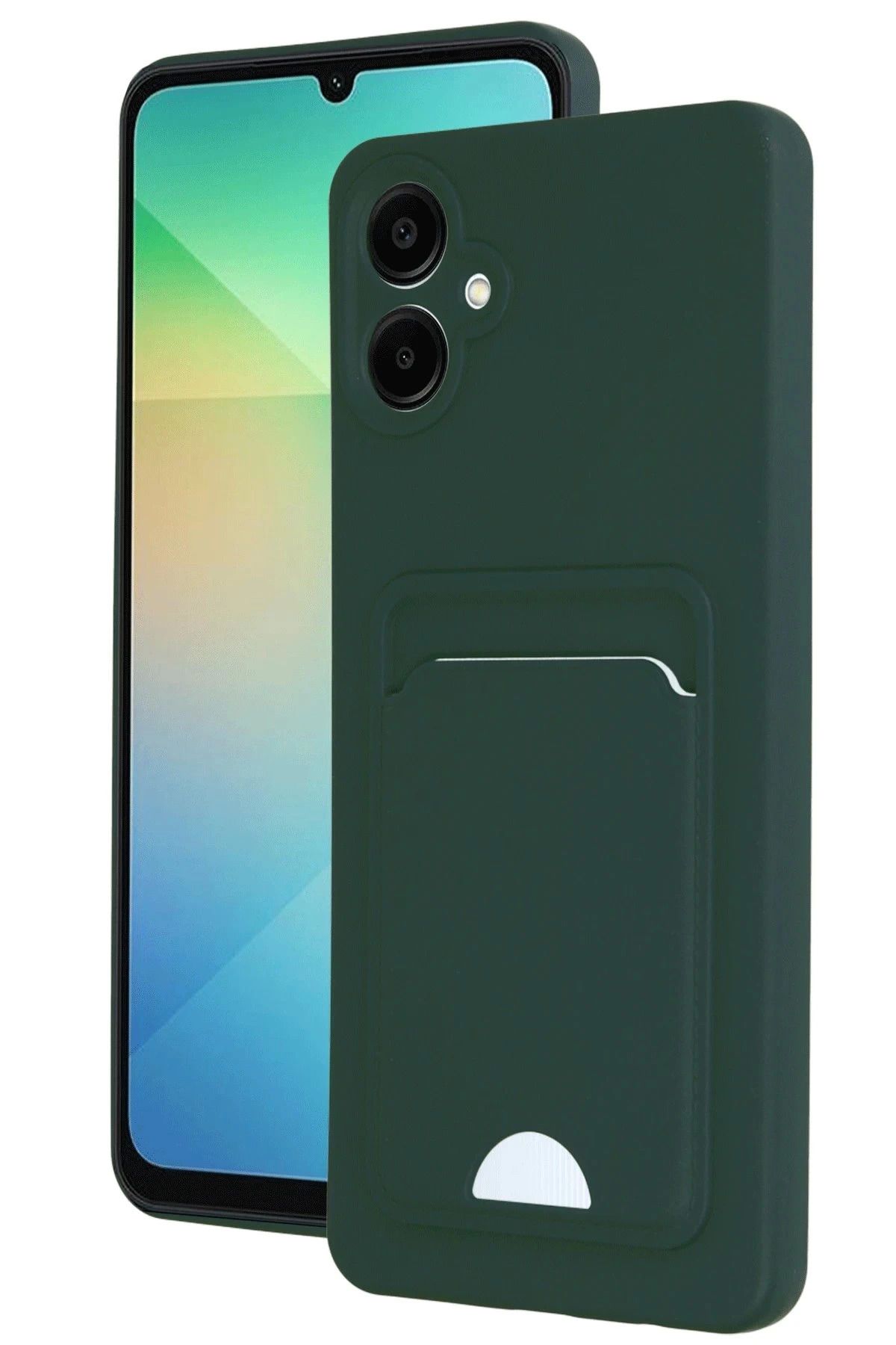 Vita Premio BFS Samsung Galaxy A06 Kılıf Kelvin Kartvizitli Silikon - Koyu Yeşil