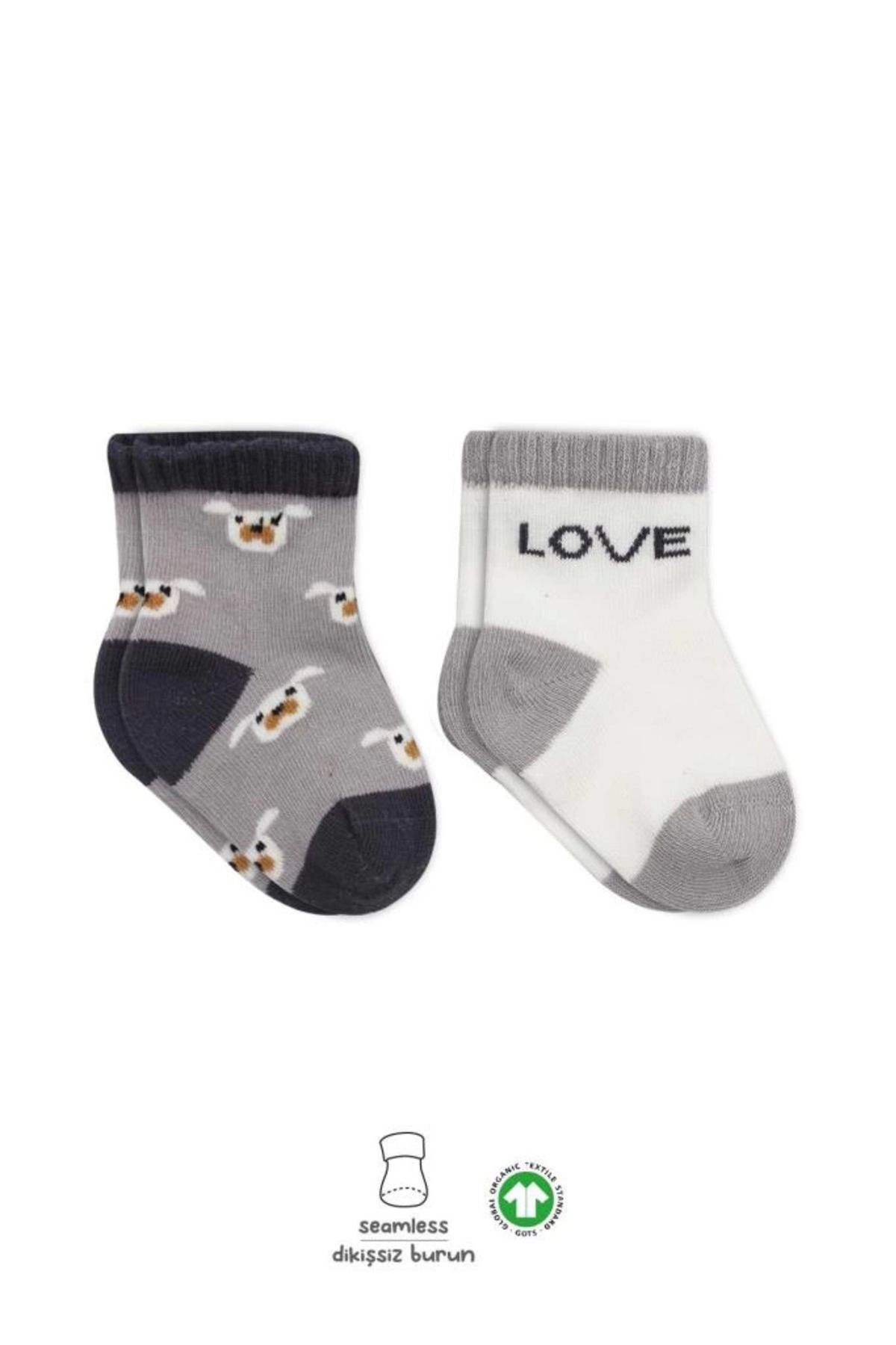 adden BFS Bistyle Love Dog Penye Soket Çorap 2'Li BS10118 Gri