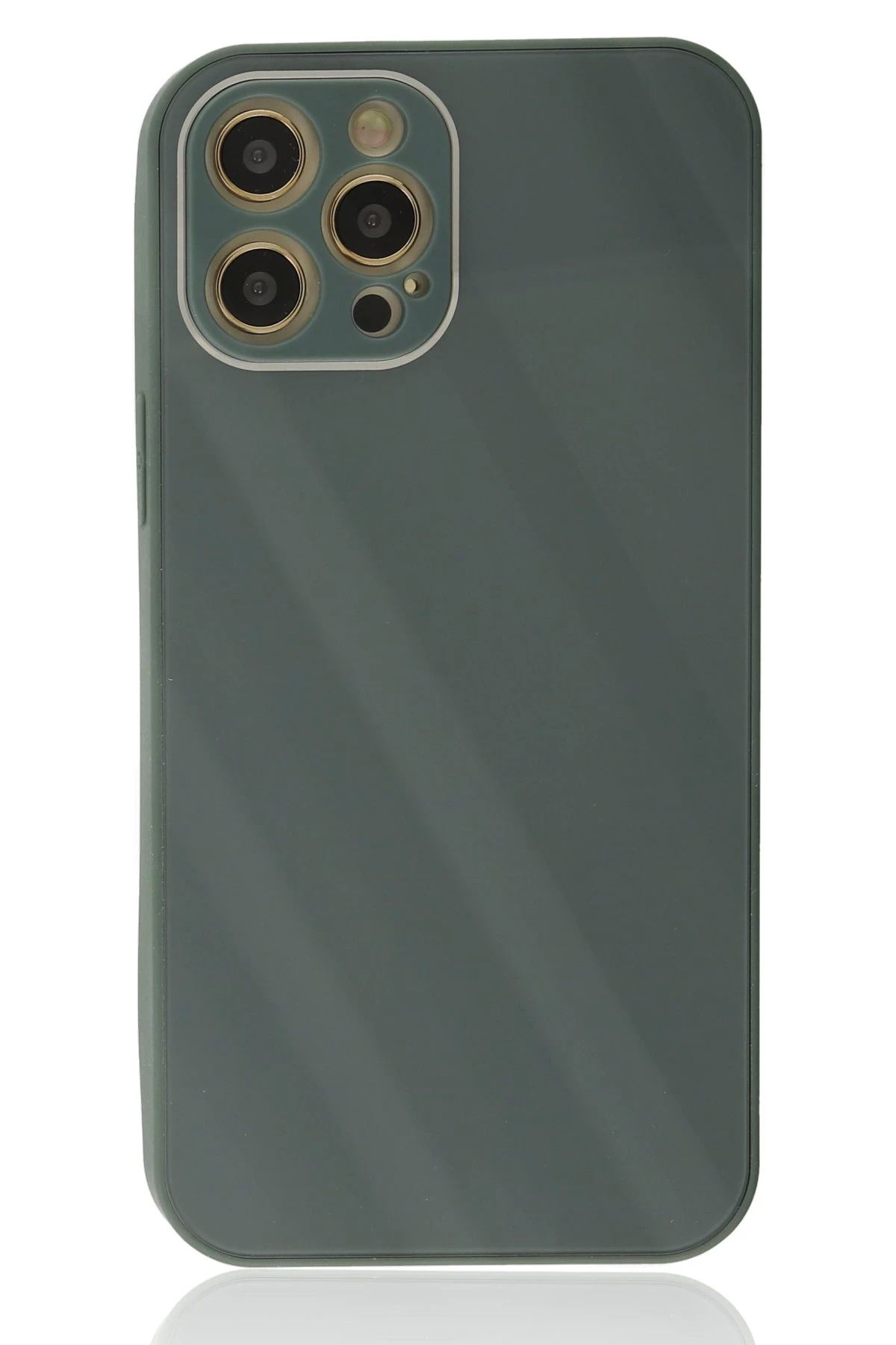 Vita Premio BFS iPhone 12 Pro Max Kılıf Glass Kapak - Koyu Yeşil