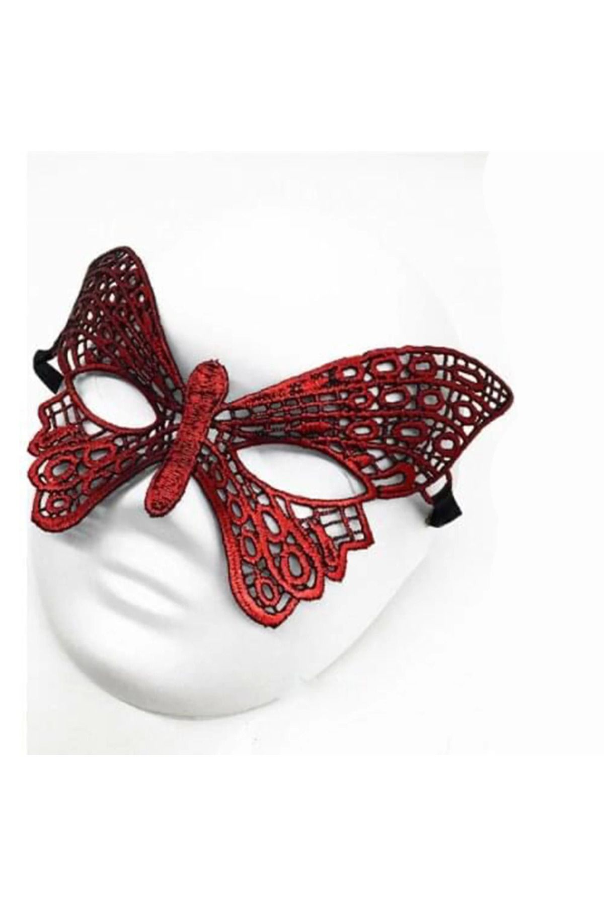 adden BFS Kırmızı Dantel Masquerade Maskesi 7 No