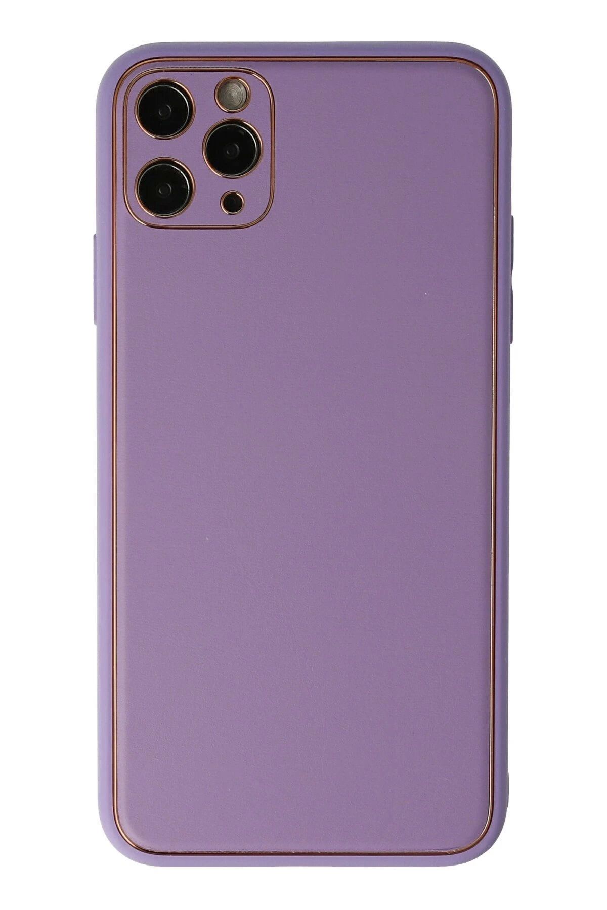 Vita Premio BFS iPhone 11 Pro Kılıf Coco Deri Silikon Kapak - Lila