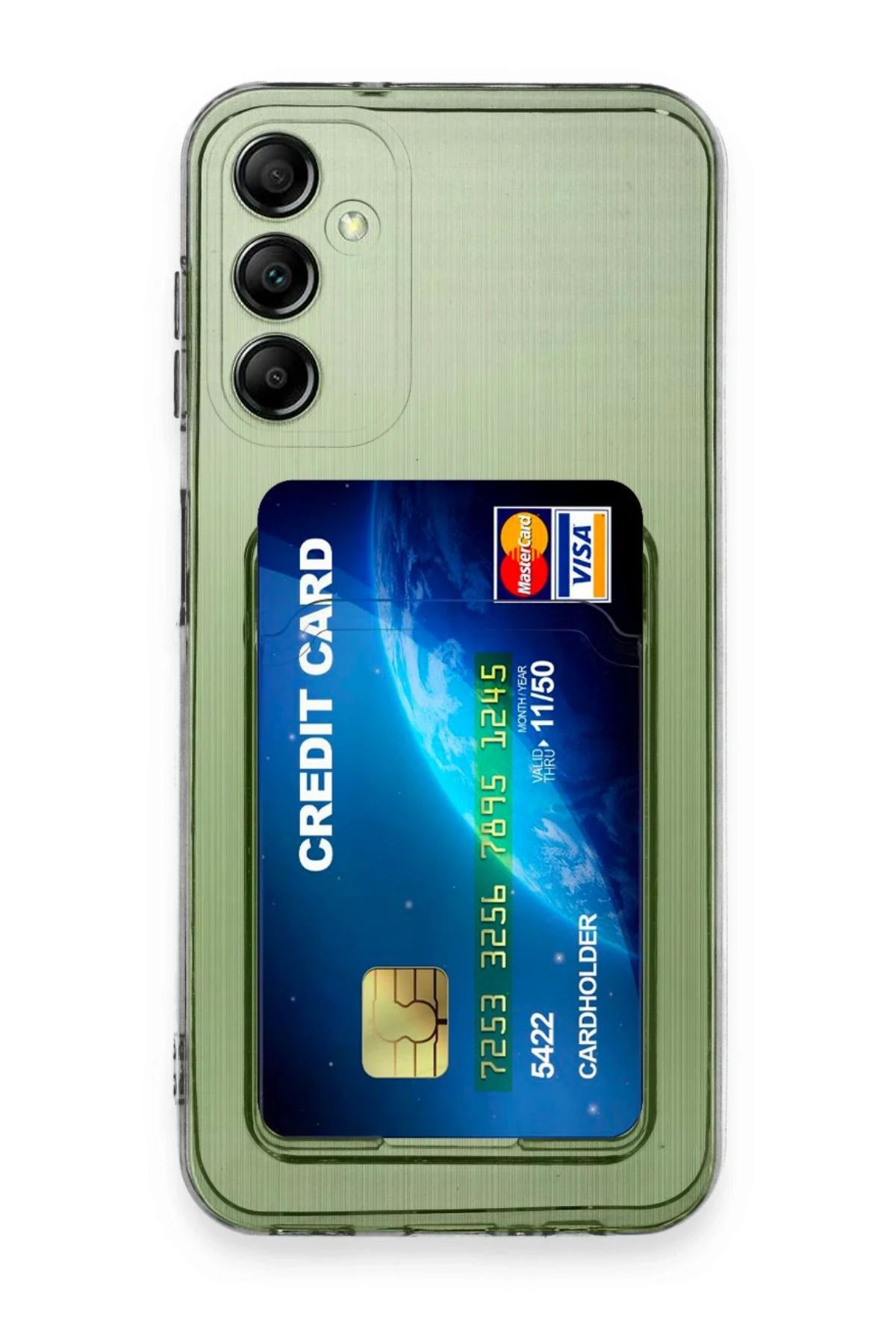 Vita Premio BFS Samsung Galaxy A14 4G Kılıf Kart Şeffaf Silikon - Şeffaf