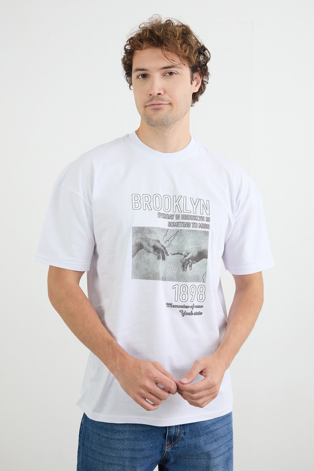 Fulla Moda Brooklyn Yazı Baskılı Oversize Tişört