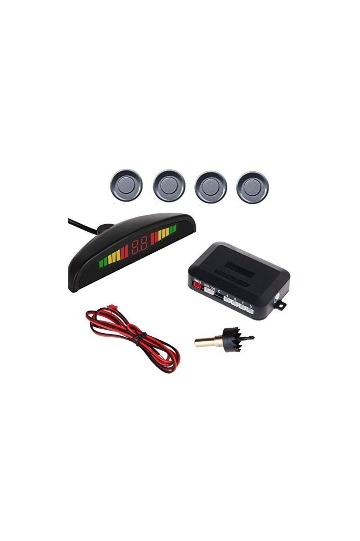 TECHSTAR-Car Parking Sensor Set Parktronic Detector Display Radar Monitor 4 Sensors Light Gray 8