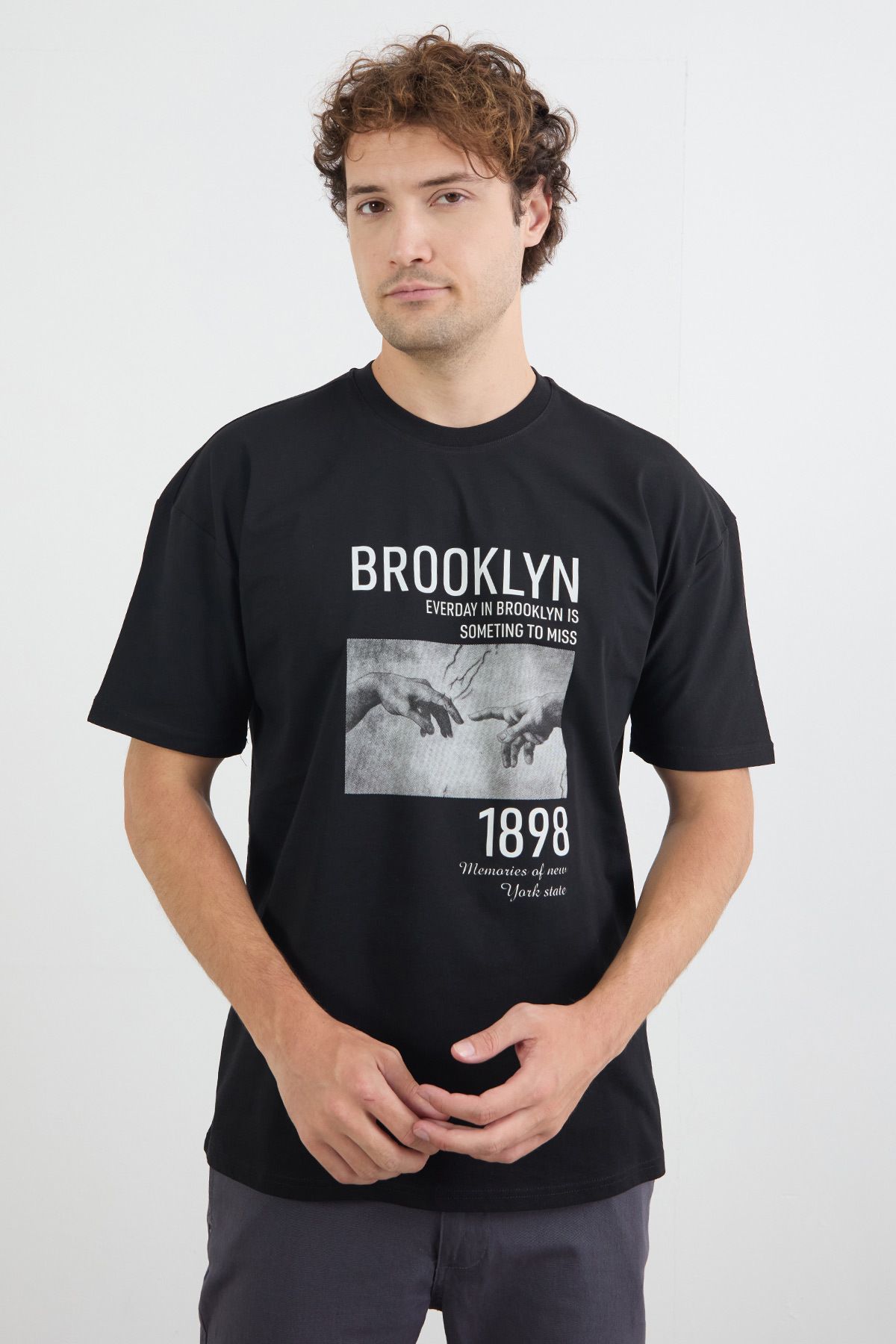 Fulla Moda Brooklyn Yazı Baskılı Oversize Tişört
