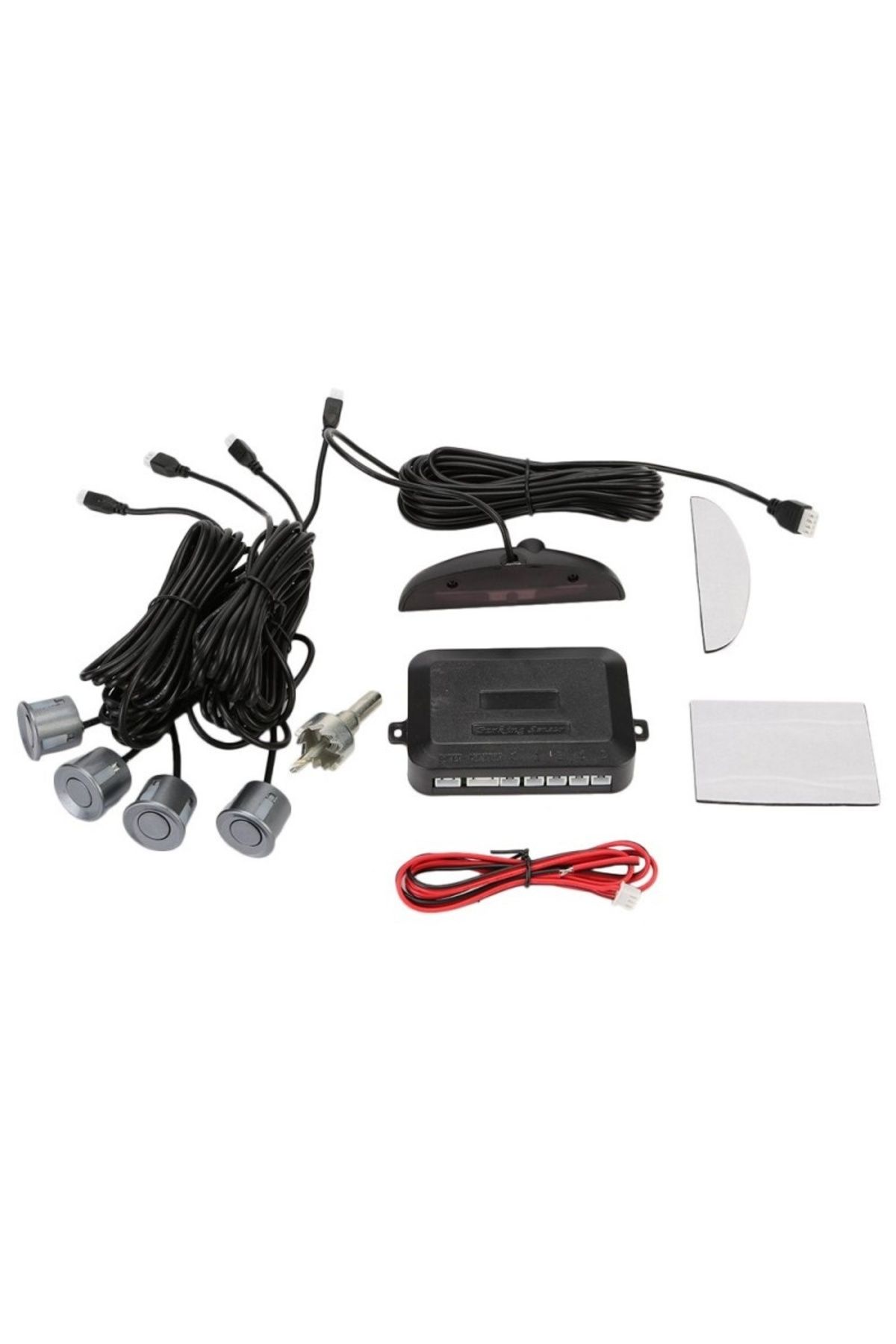 TECHSTAR-Car Parking Sensor Set Parktronic Detector Display Radar Monitor 4 Sensors Light Gray 7