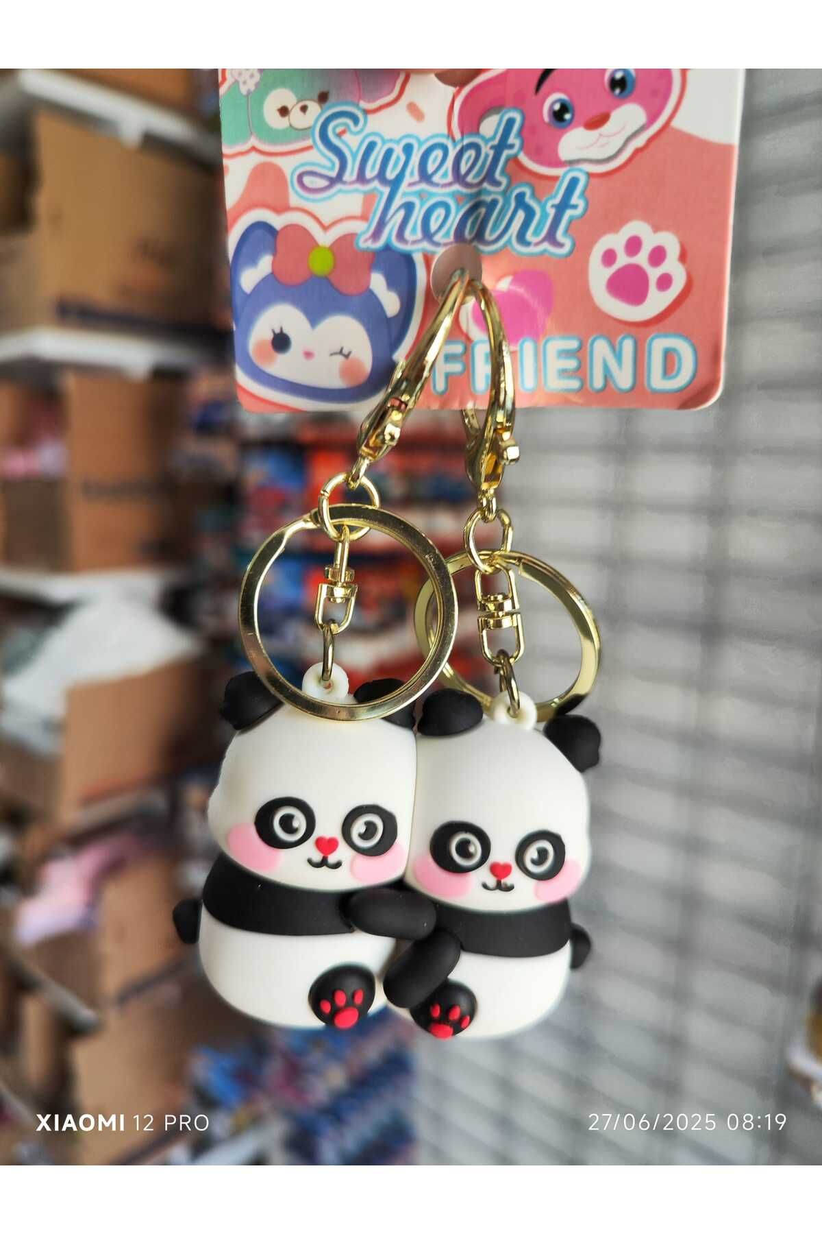 oyuncakçı savaş & europe shop Sanrio mıknatıslı pandalı çift sevgili anahtarlık yakın arkadaş sevimli silikon hediyelik