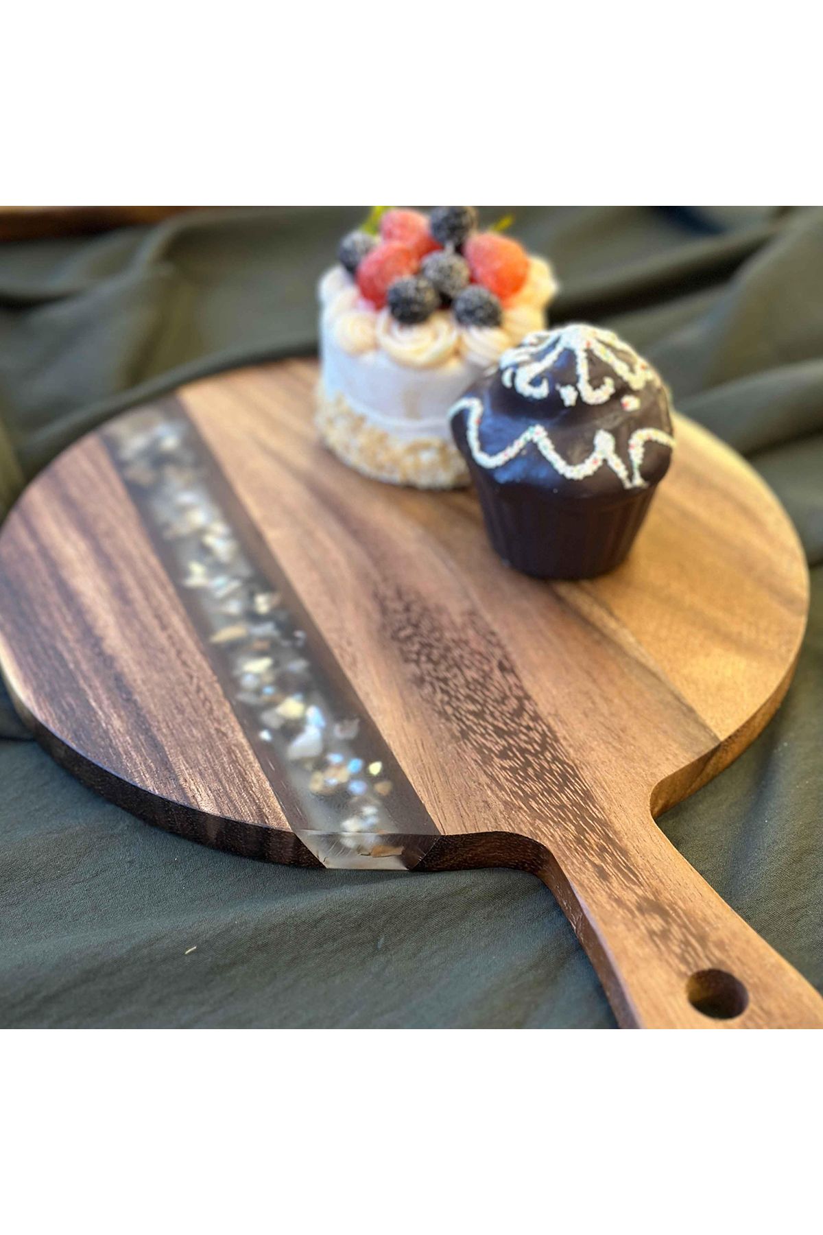 AROW Akasya Yuvarlak Kesme Tahtası 25 cm