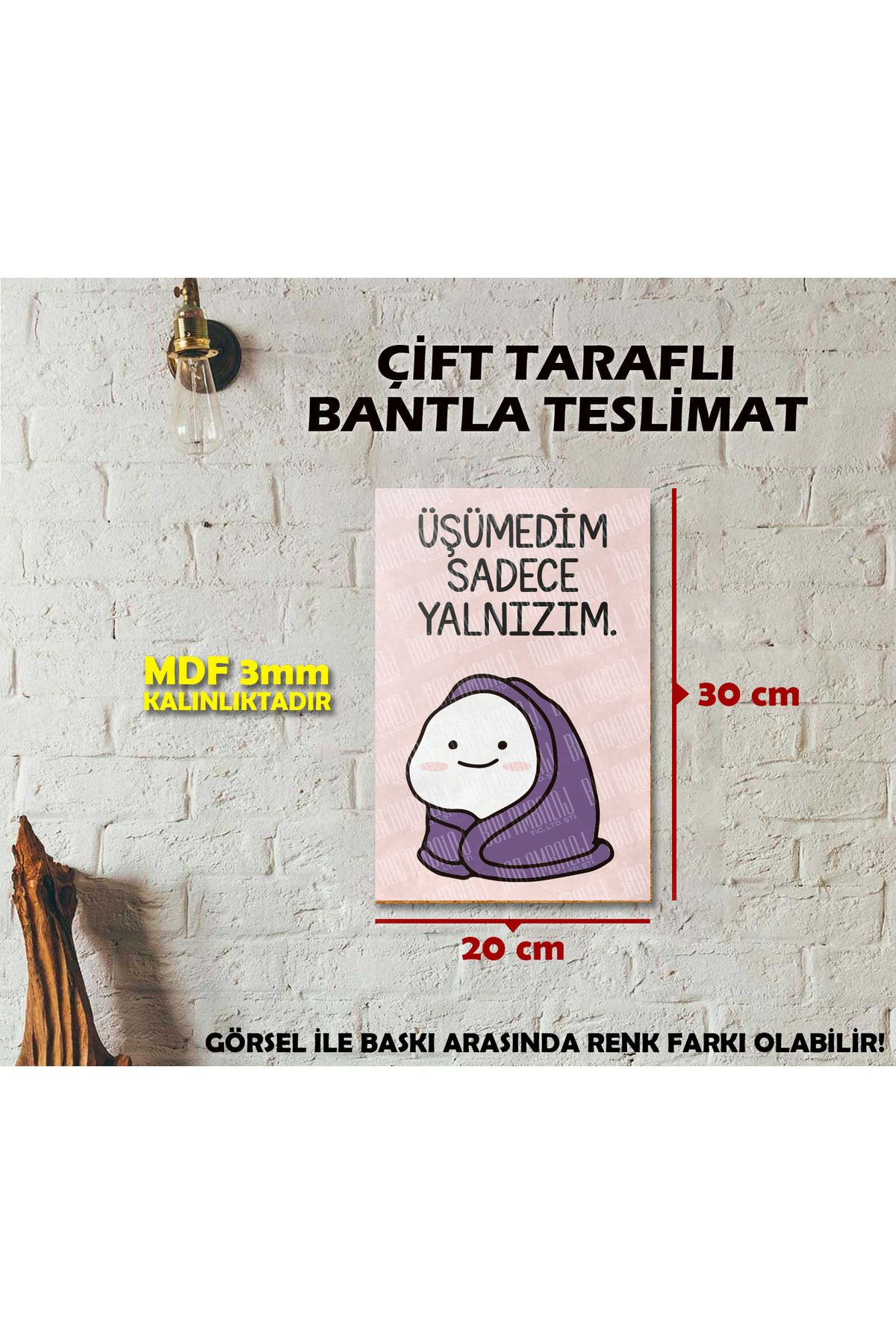 Borambalaj Komik Yalnızlık MDF Tablosu 20x30 cm