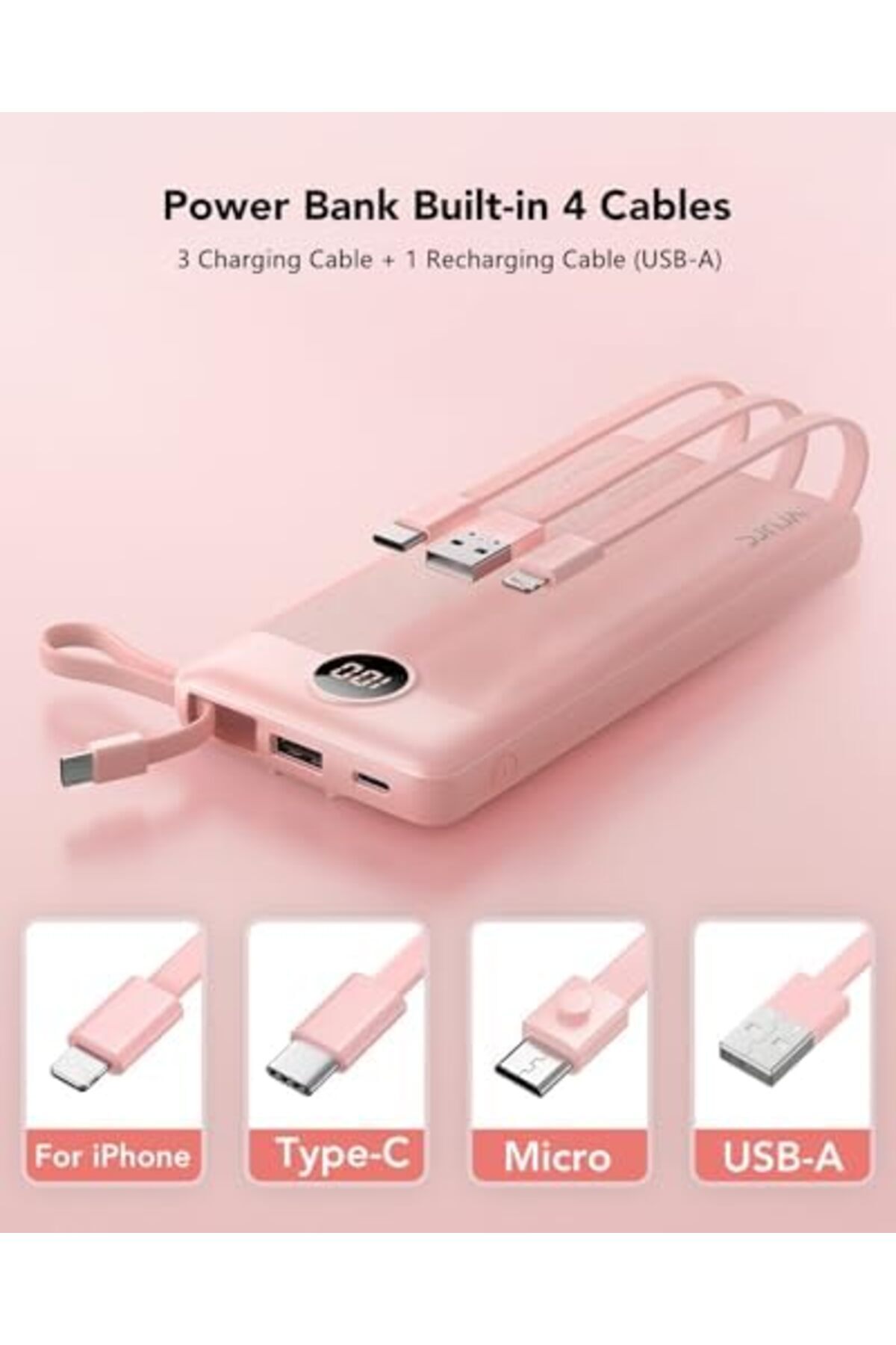Generic-VRURC Portable Charger 10000mAh, Slim LED Display Power Bank, 5 Output 2 Input Cell Phone Battery Pa 4