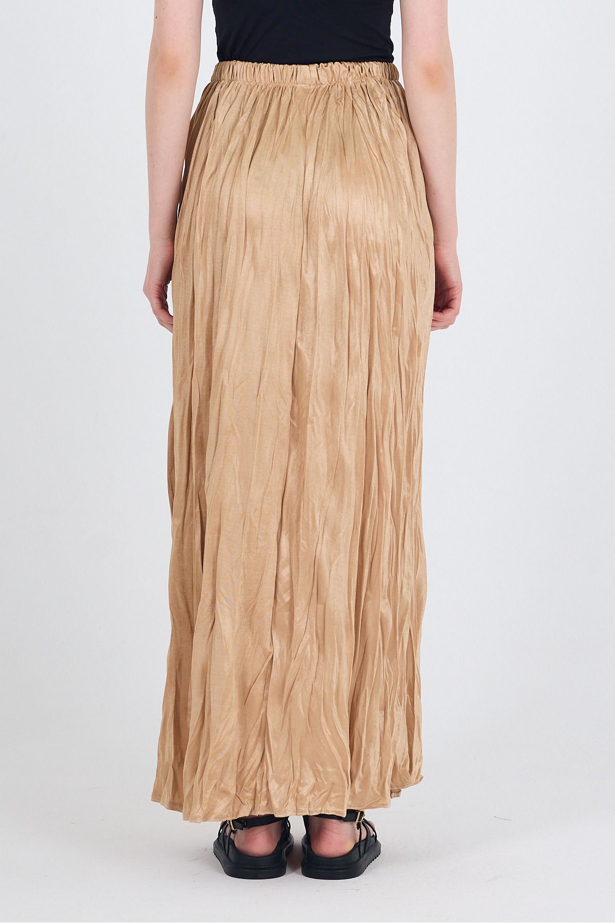 Rays-Mink Waist Elastic Wrinkled Fabric Skirt 3483 6