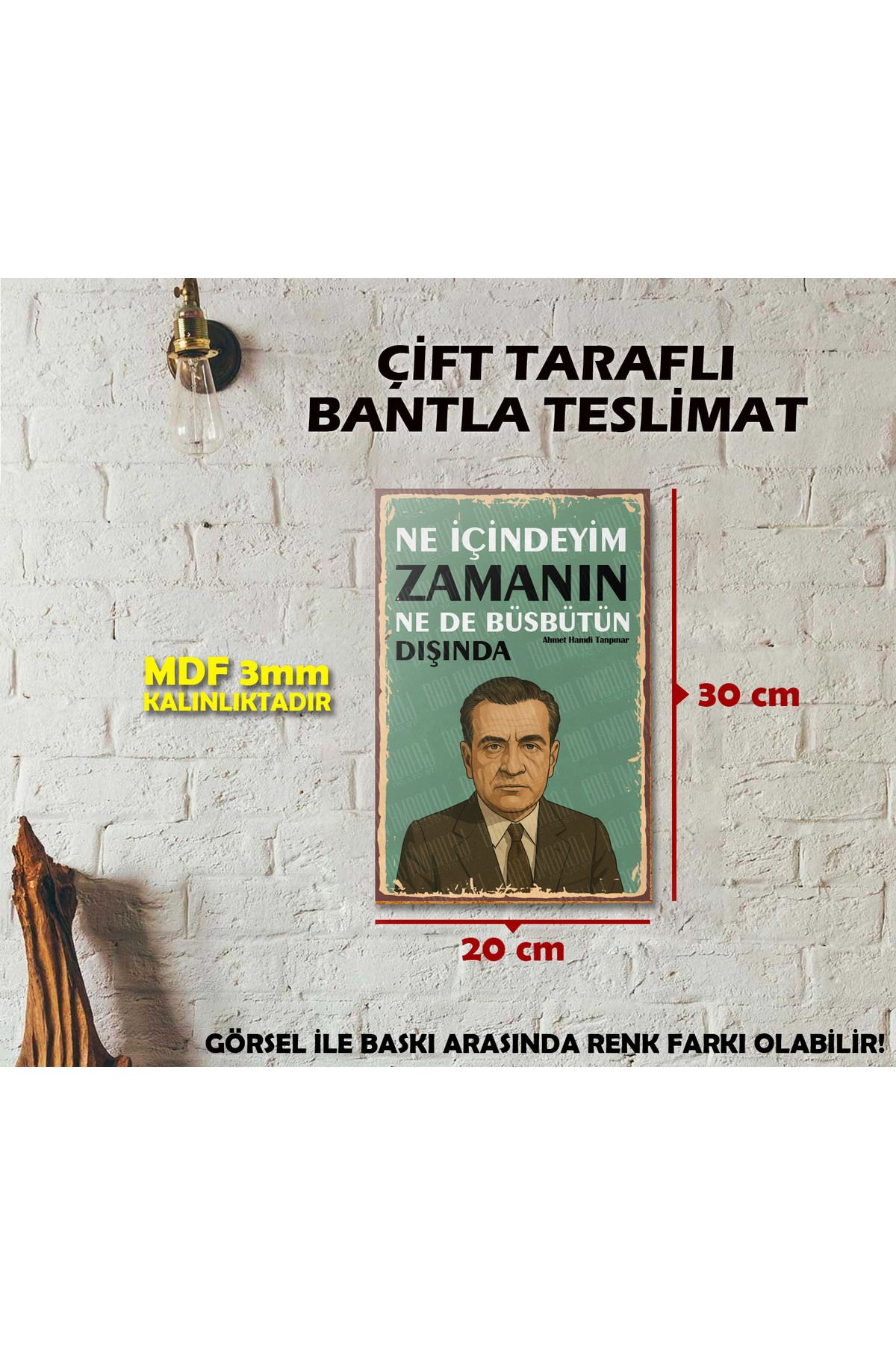 Borambalaj Sözlü Ahmet Hamdi Tanpınar Edebiyat Posteri (20x30cm)