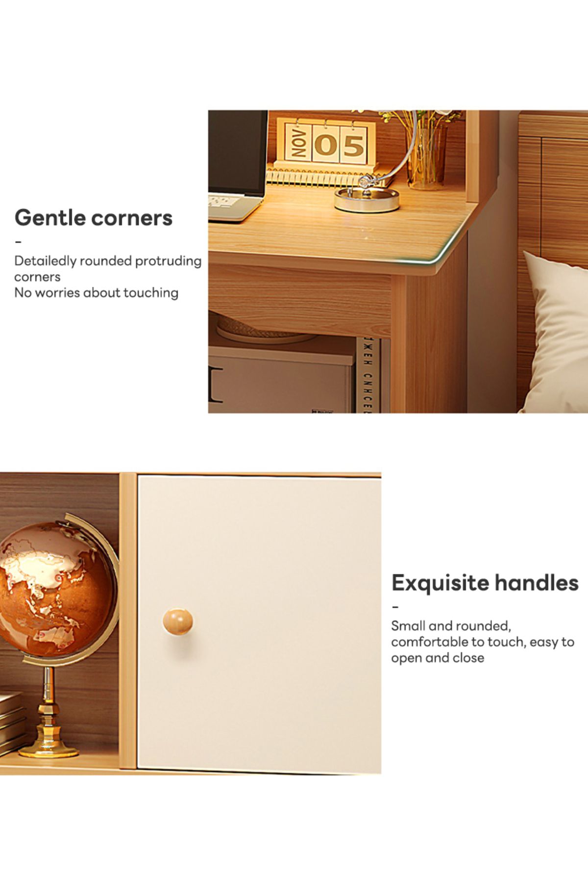 sharpdo-Bedroom Home Desk Computer Desk, Bookshelf Integrated Simple Study Table 100*48*113CM 6