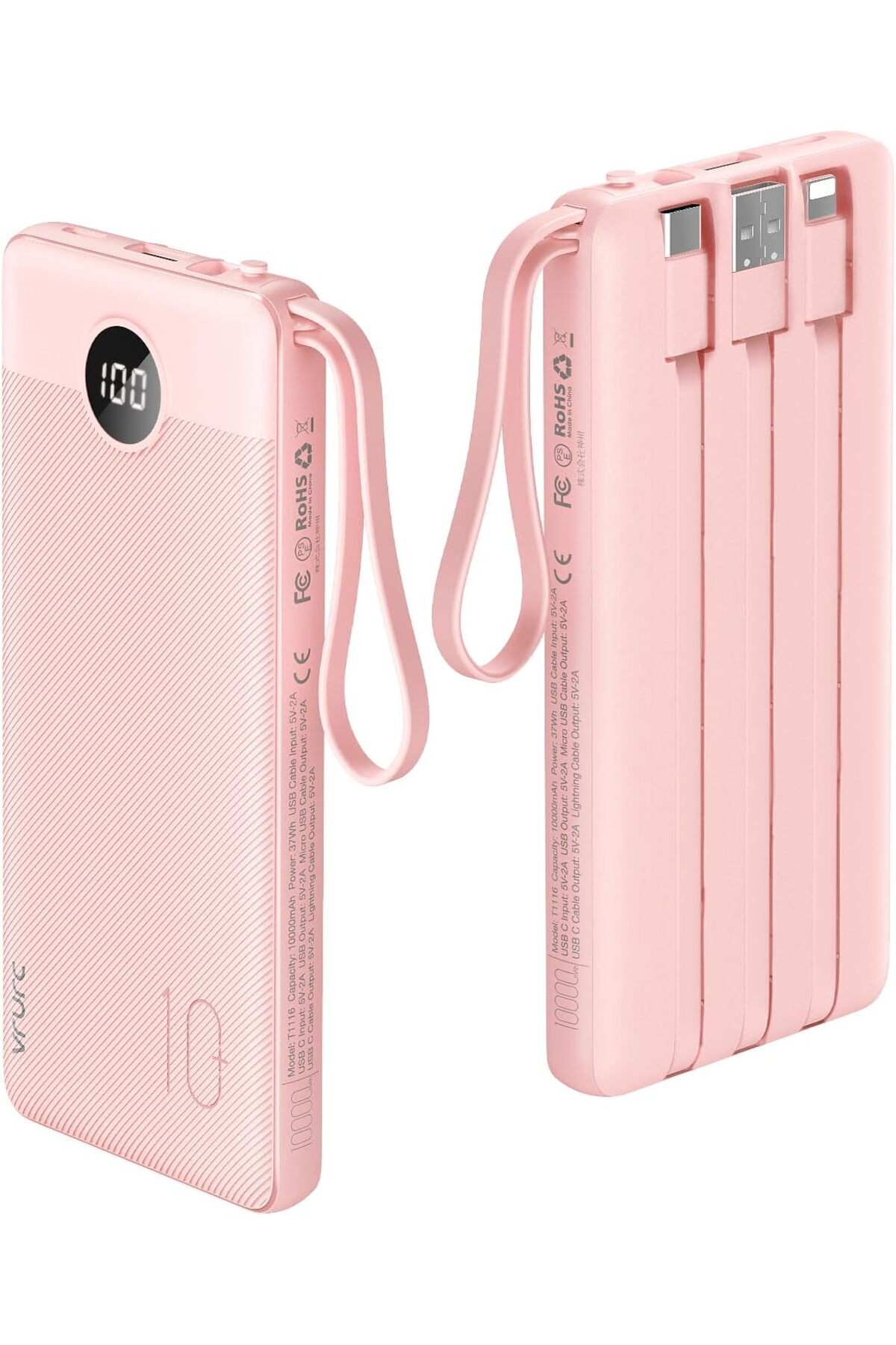 Generic-VRURC Portable Charger 10000mAh, Slim LED Display Power Bank, 5 Output 2 Input Cell Phone Battery Pa 1