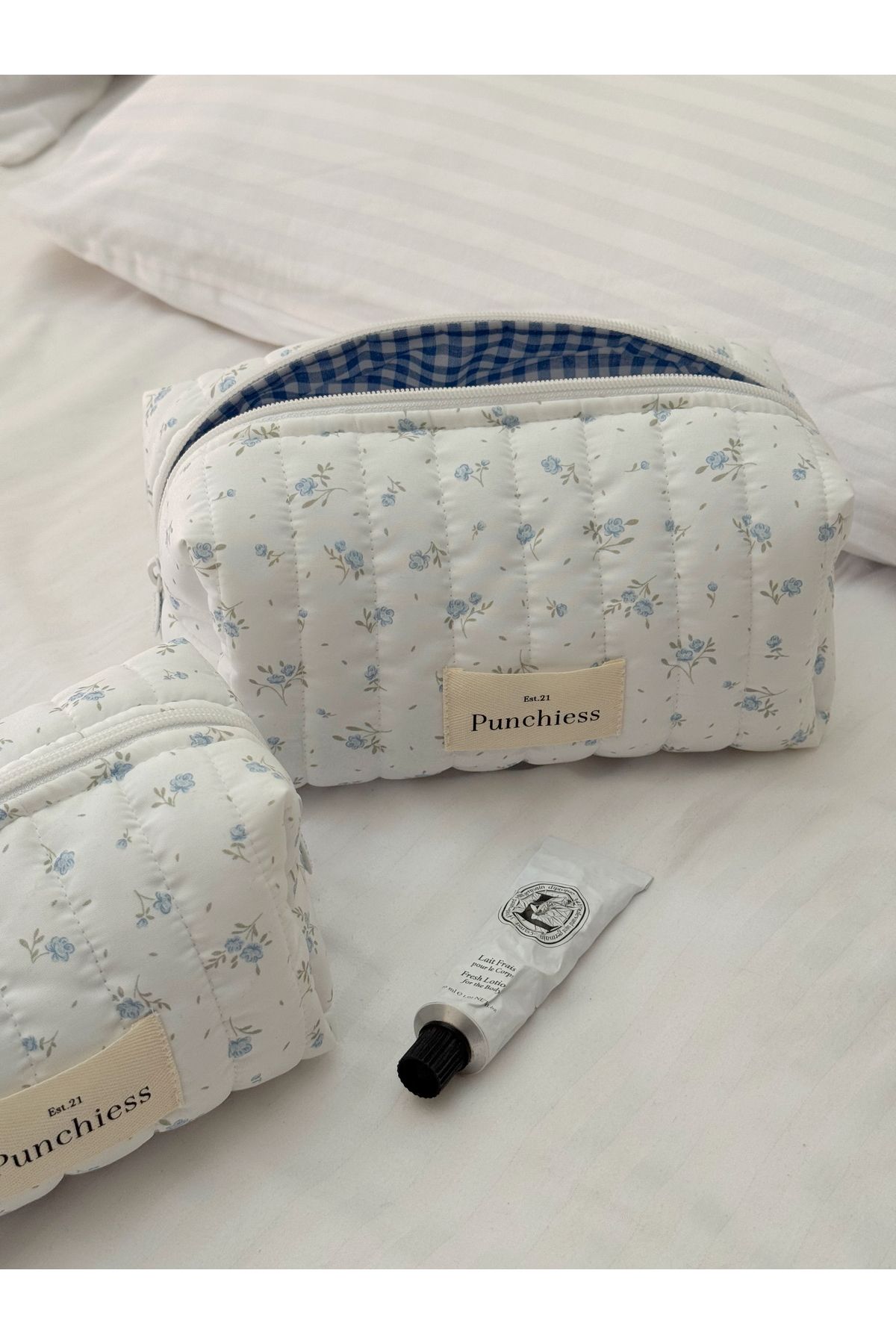Punchiess Blue Meadow Makyaj Çantası Büyük Boy
