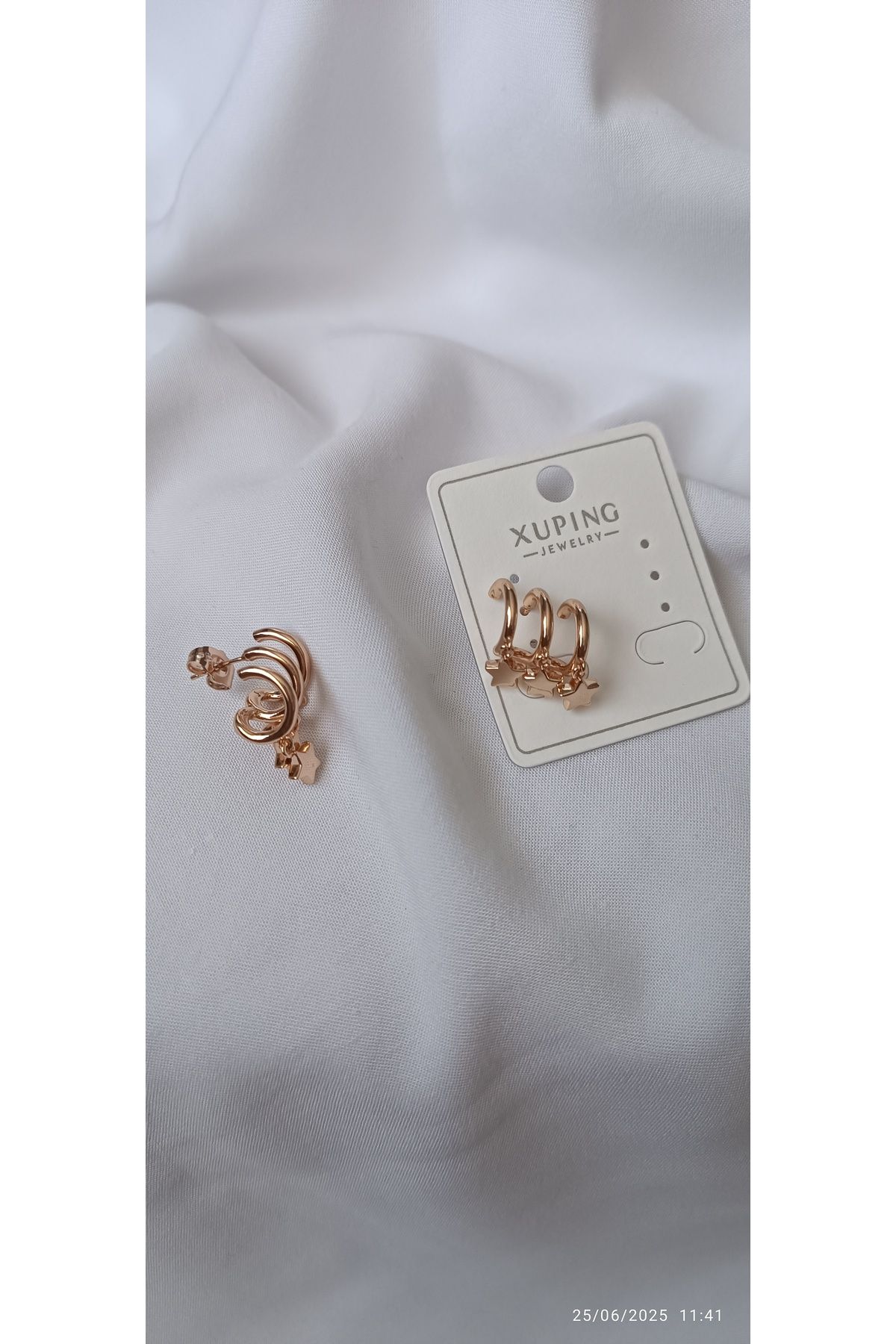 ARİ TAKI Yıldız model çoklu çelik küpe