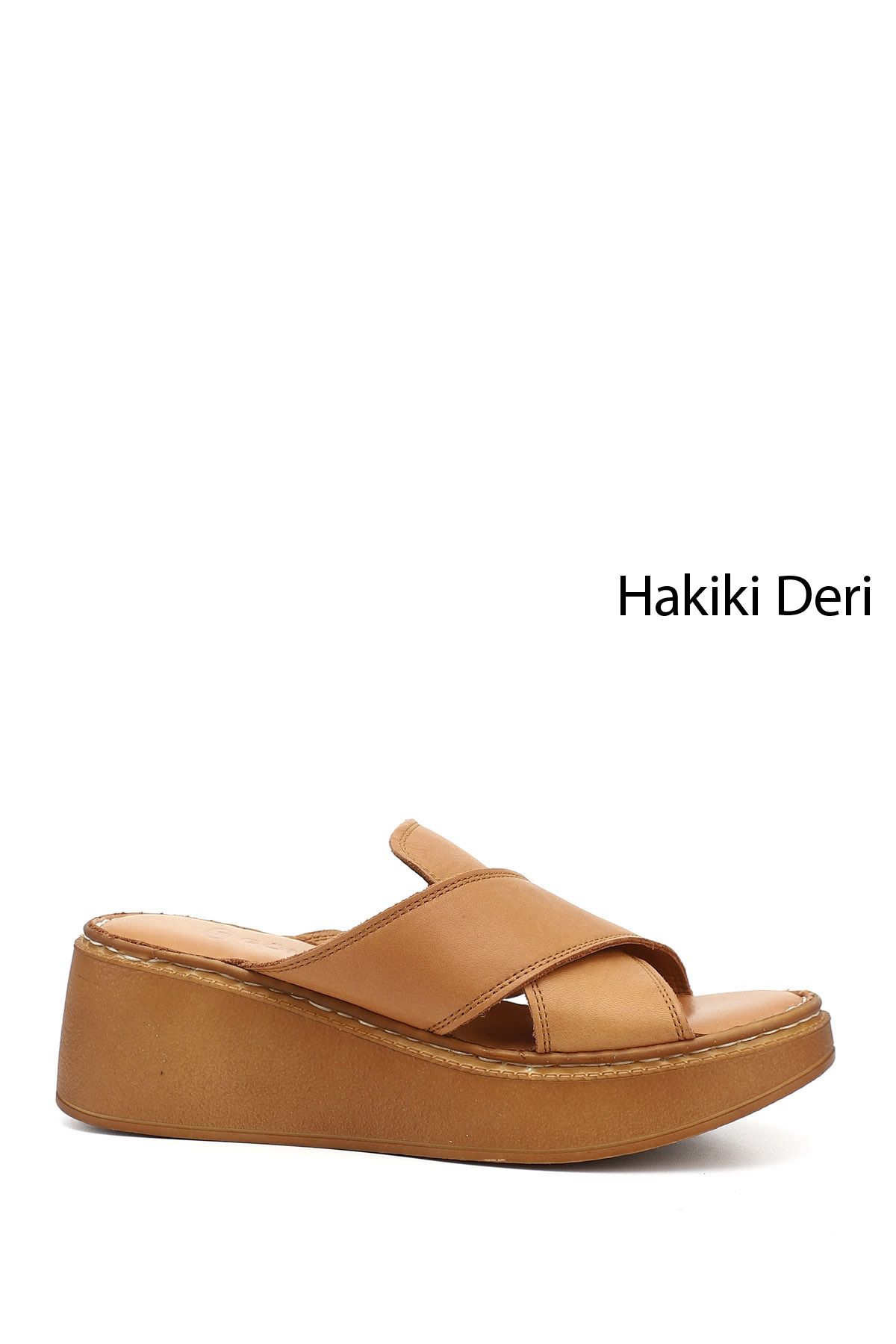 GÖNDERİ(R) Kadın / Kız Taba Antik Dolgu Taban Hakiki Deri Terlik