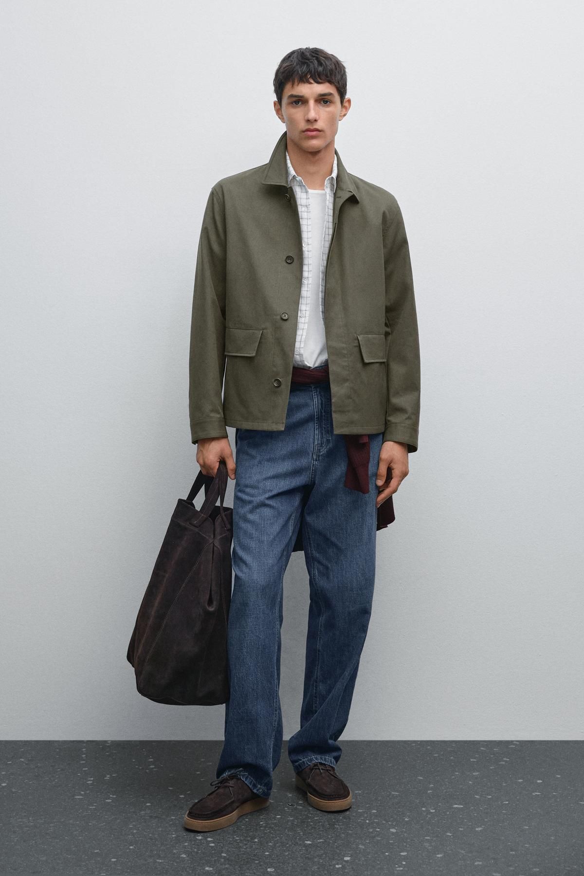 Massimo Dutti %100 pamuklu maltinto yüzeyli ceket