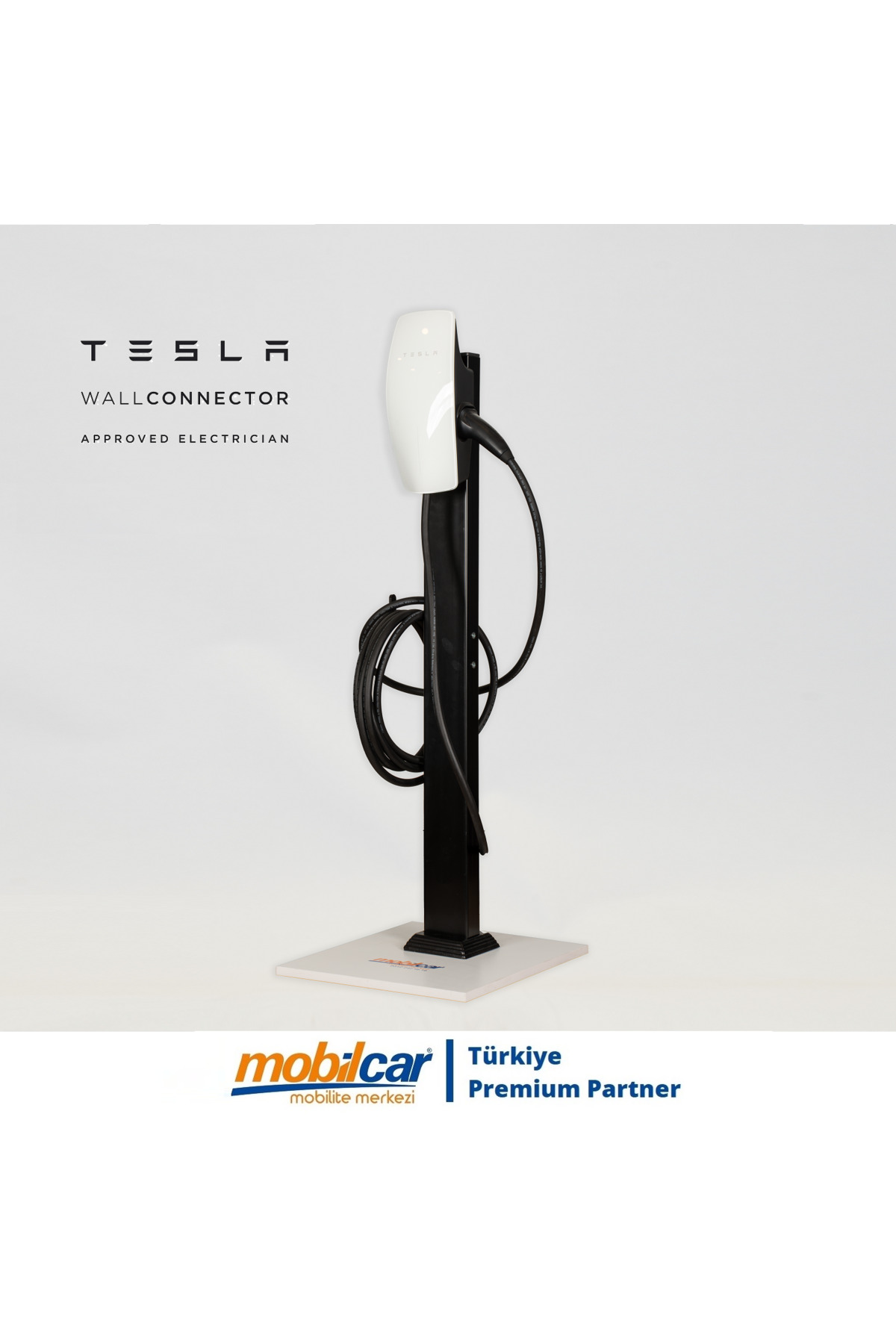 MobilCar Tesla Wall Connector Şarj Ayağı Şarj Kaidesi Siyah